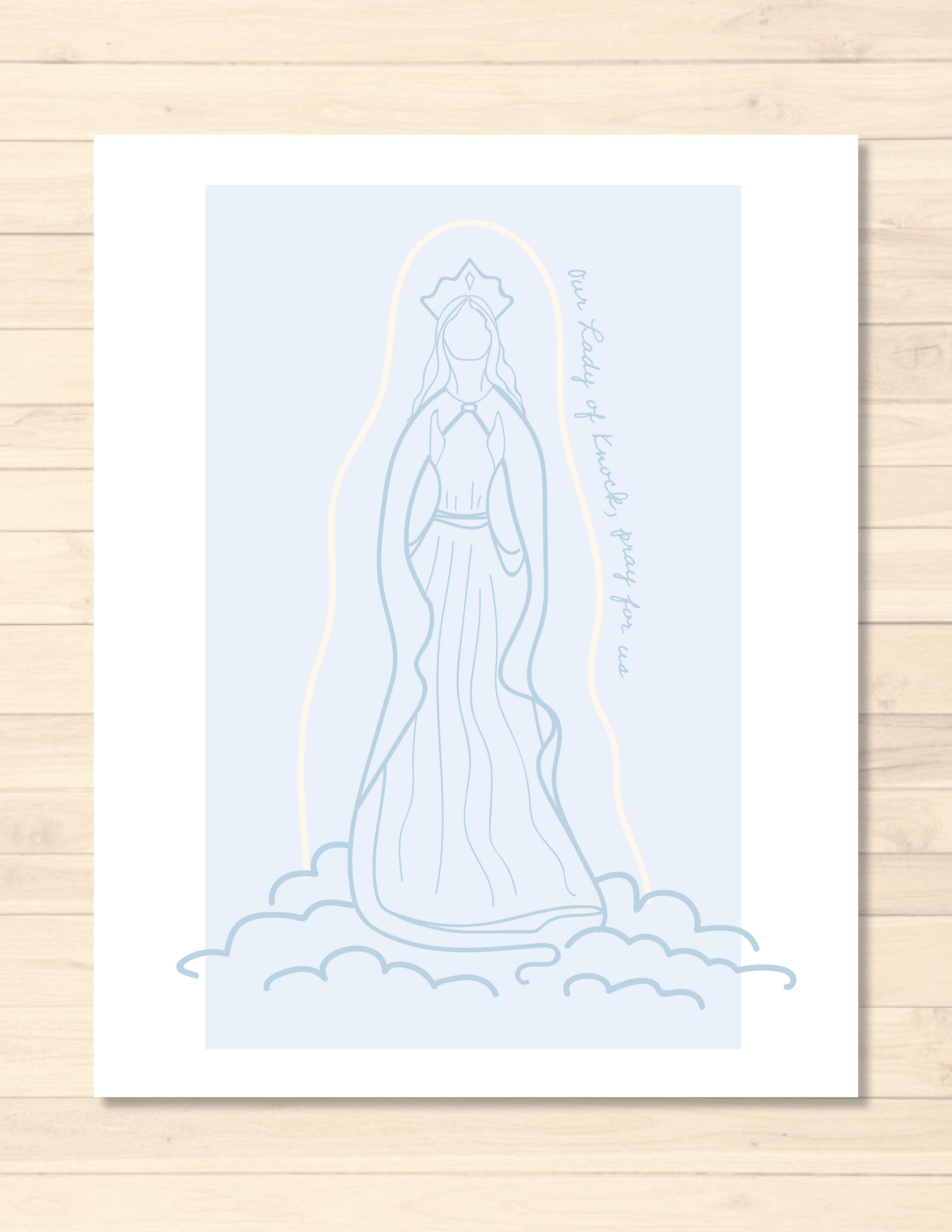Our Lady of Knock - powder blue