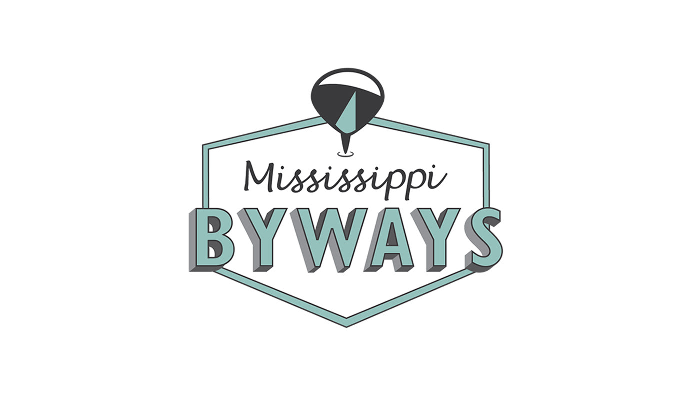 The words, Mississippi Byways, set in a logo lockup that resembles a vintage sign.