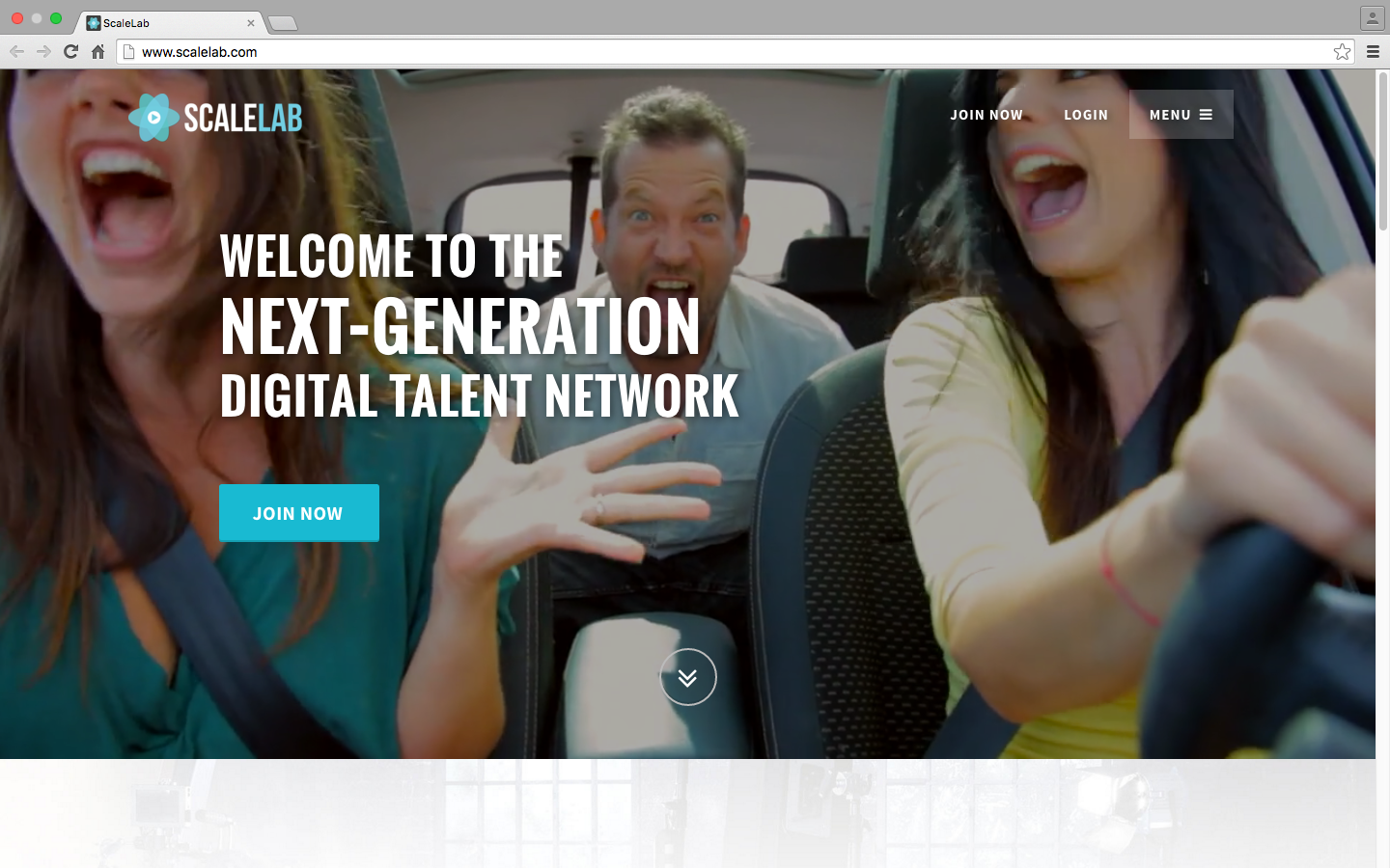 Screengrab of a website homepage for the company ScaleLab.