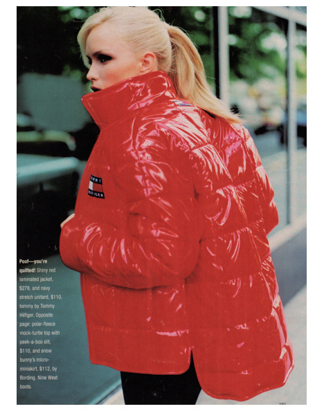 90'S EDITORIAL-DESIGNED RED PUFFER JACKER