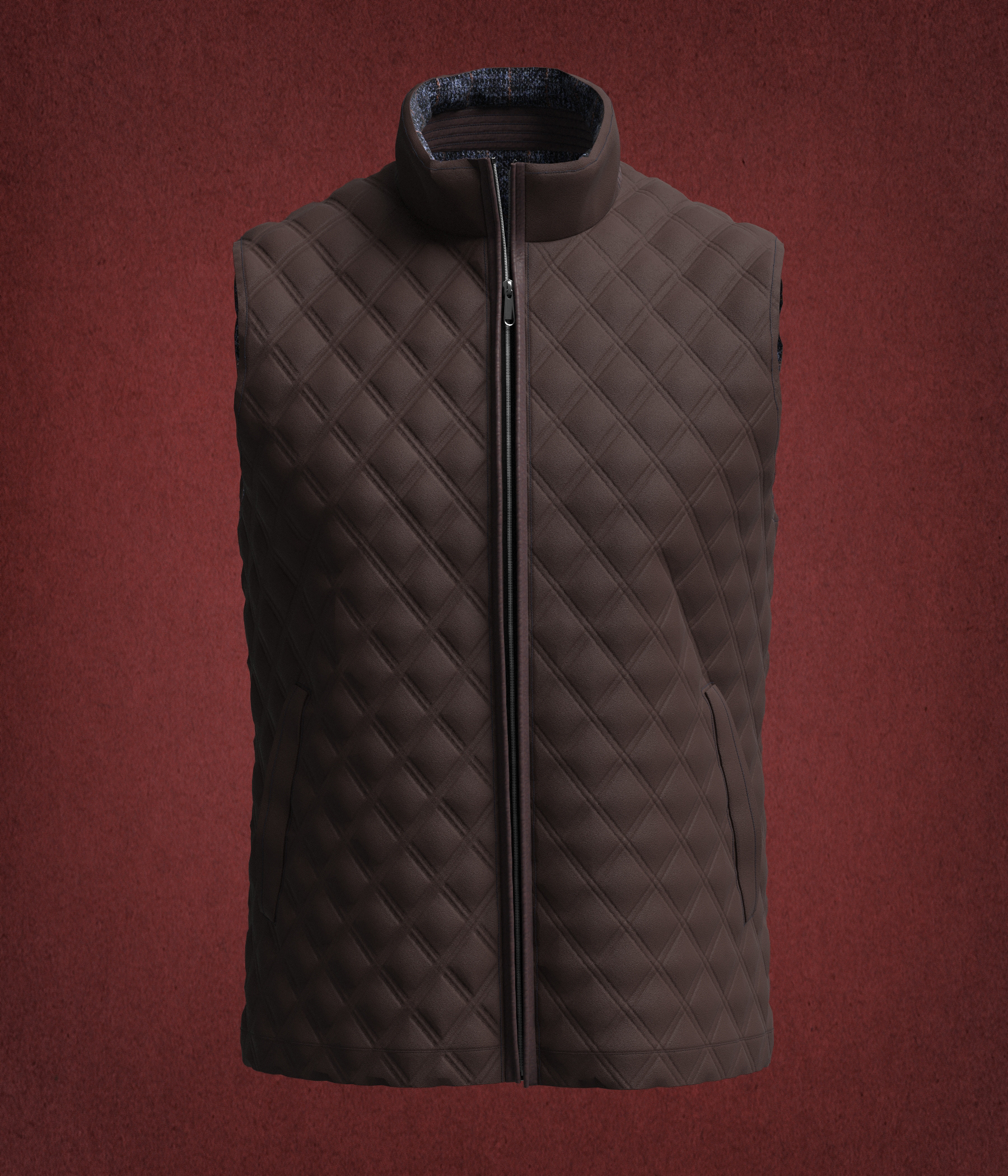 FALL 22 REVERSIBLE QUILTED VEST-FAUX SUEDE
