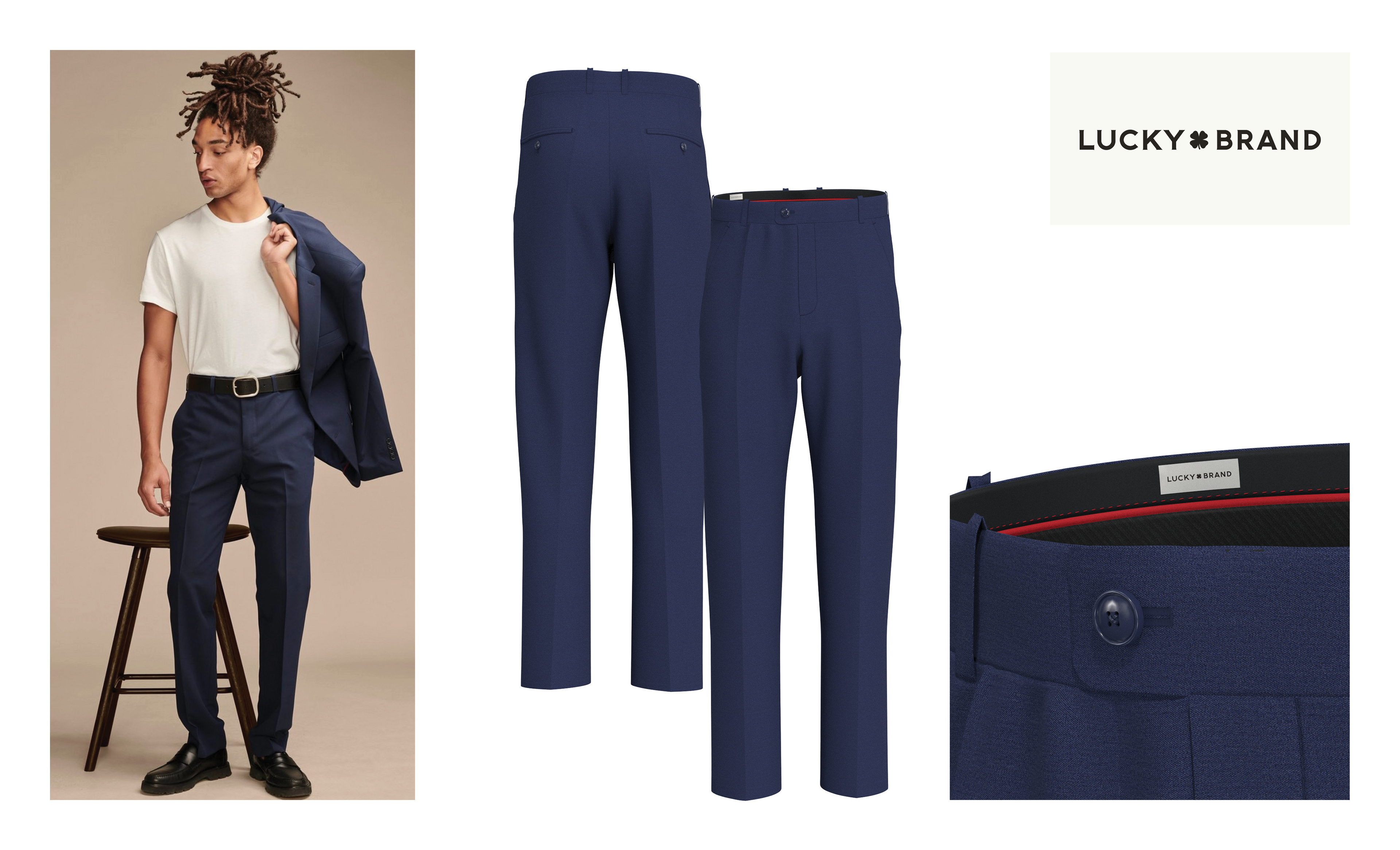 LUCKY BRAND ONLINE: 4-way Stretch Poly/Rayon/Spandex Suit Separate Pants