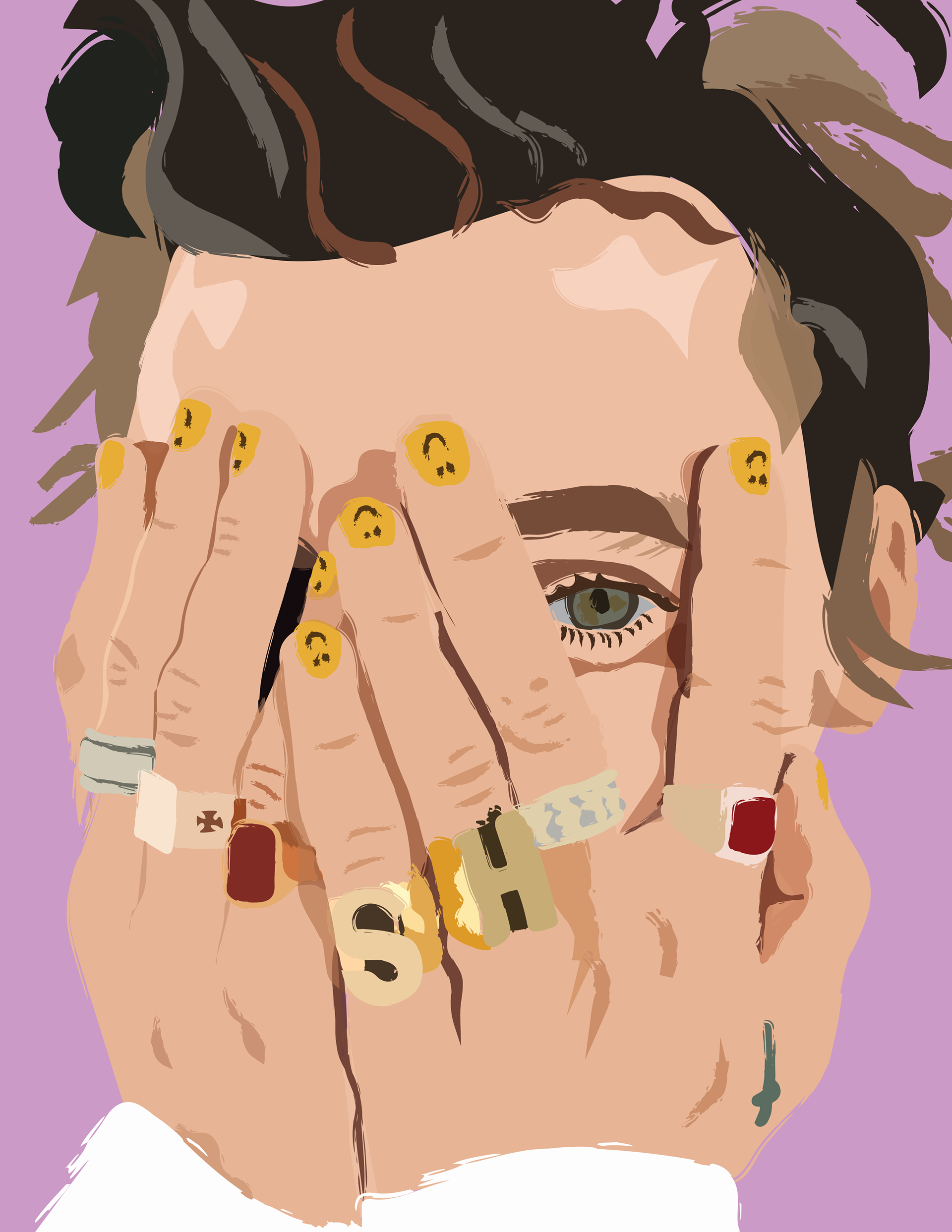 Harry Styles and his funky nails. His hair was really hard but I really liked focussing on the details in his eyes in this one.