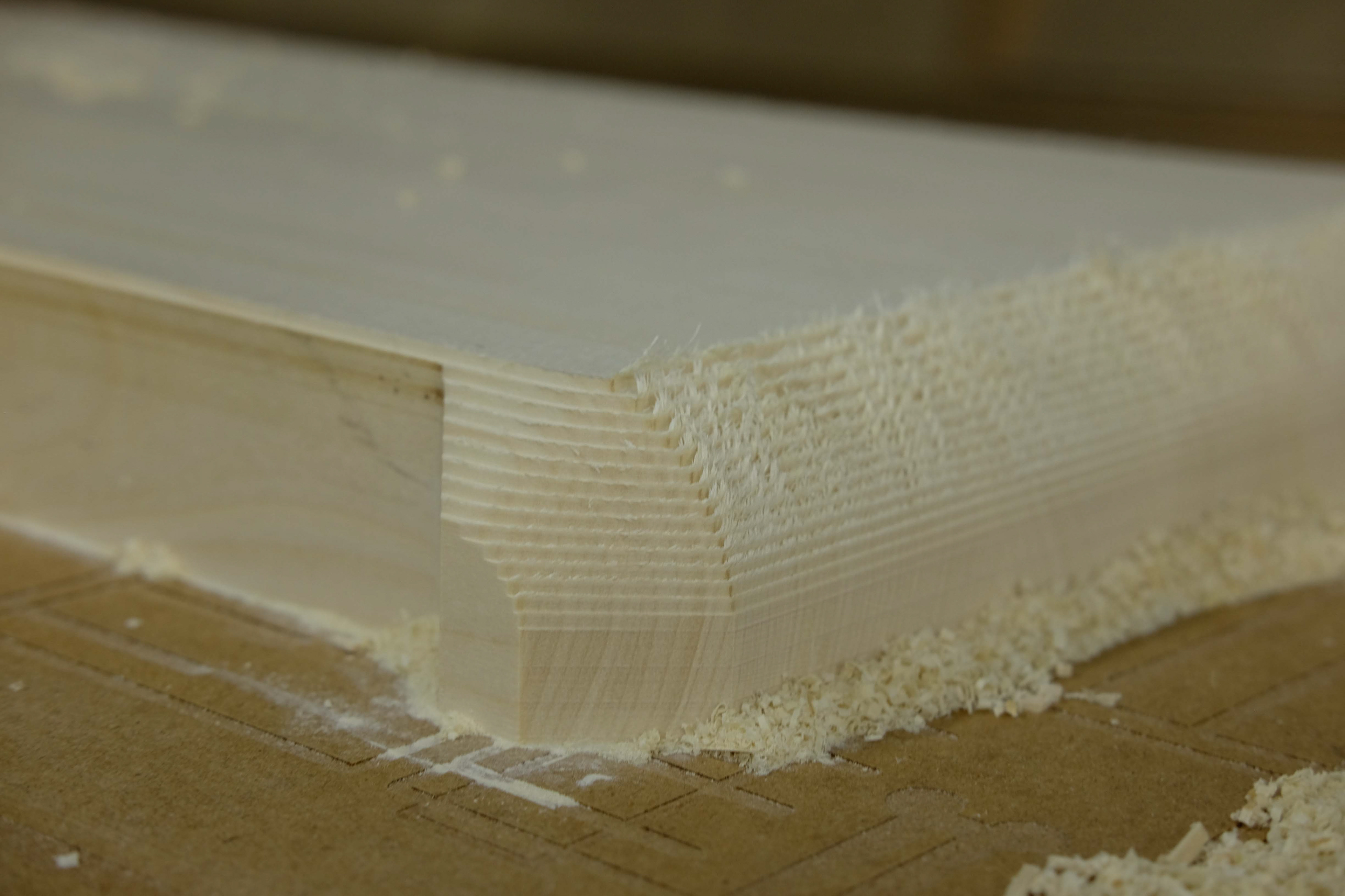Milling the wooden frame.