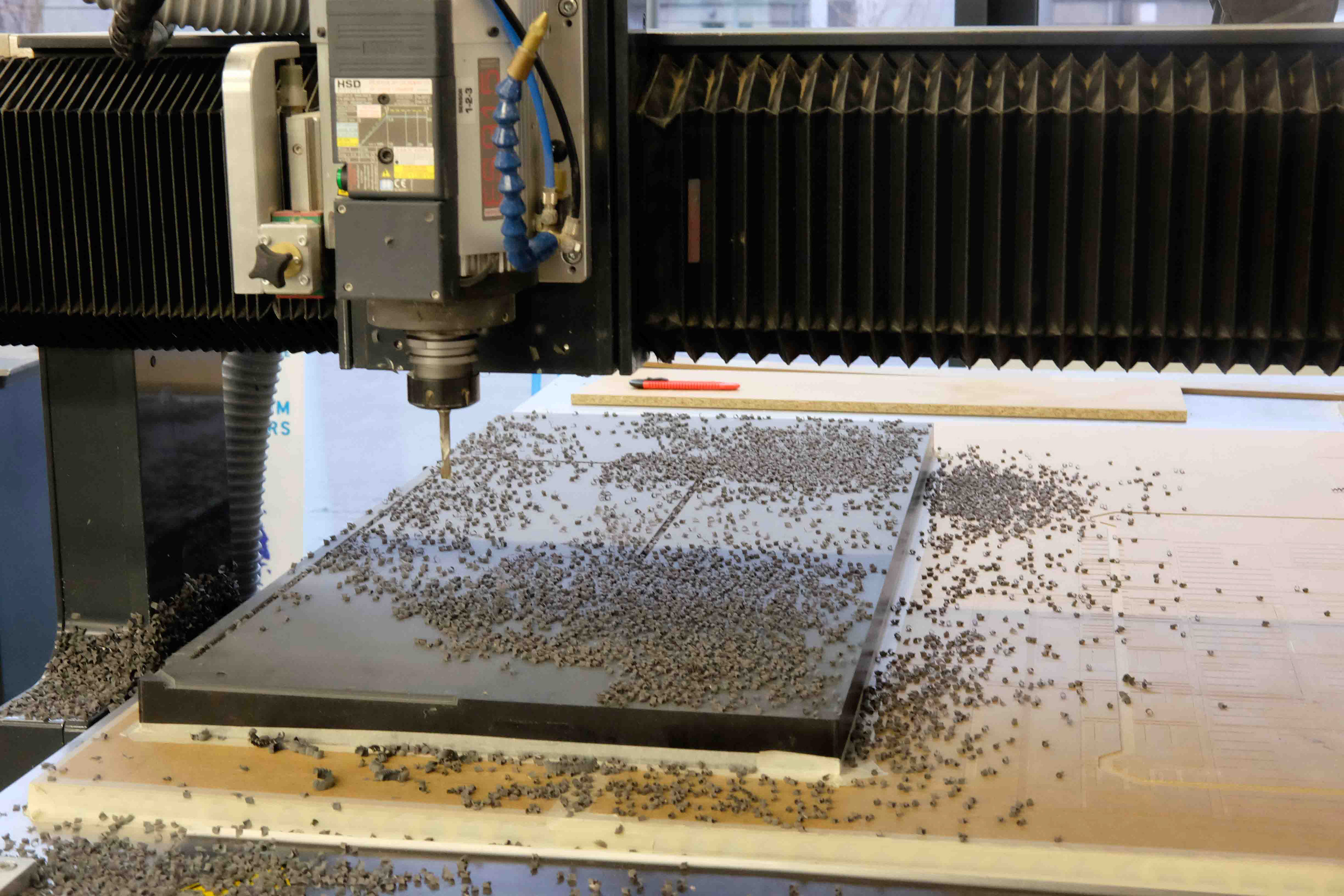 Milling the finger board.