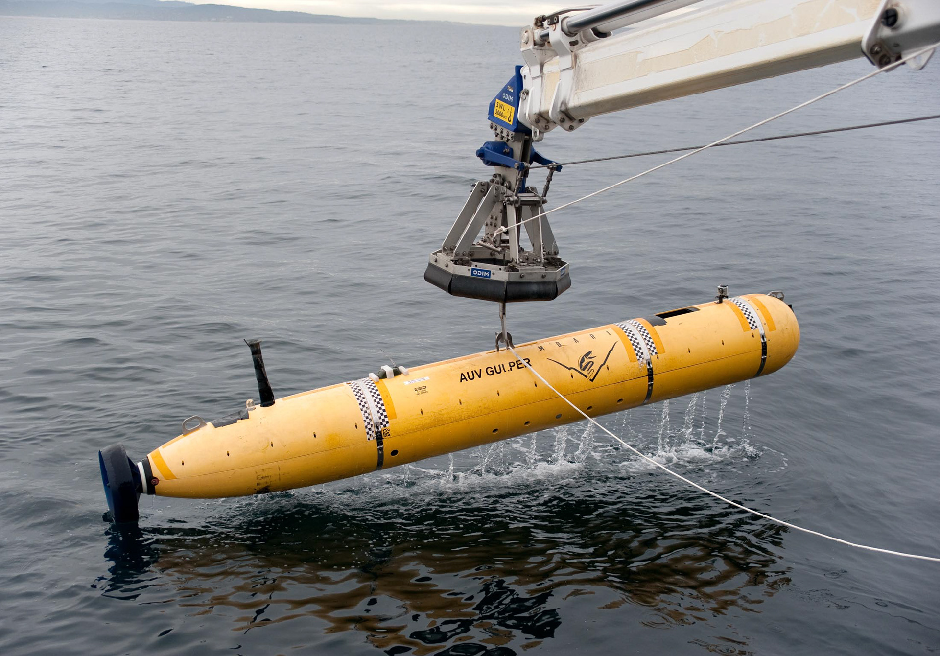 An autonomous underwater vehicle.