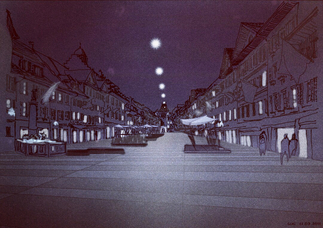 Beleuchtungsskizze: Lichtstimmung ab 23:00 Uhr