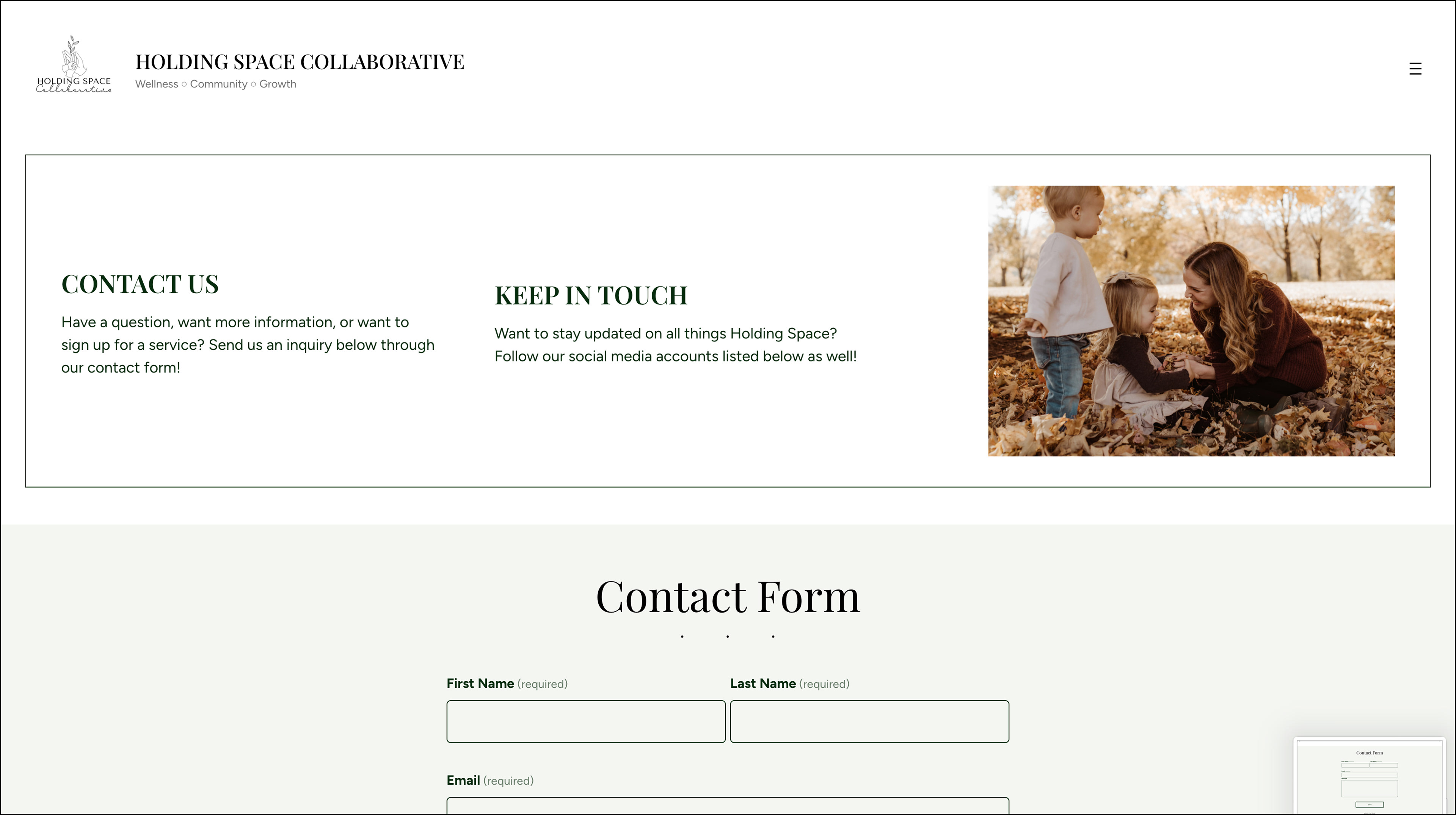"Contact" Page