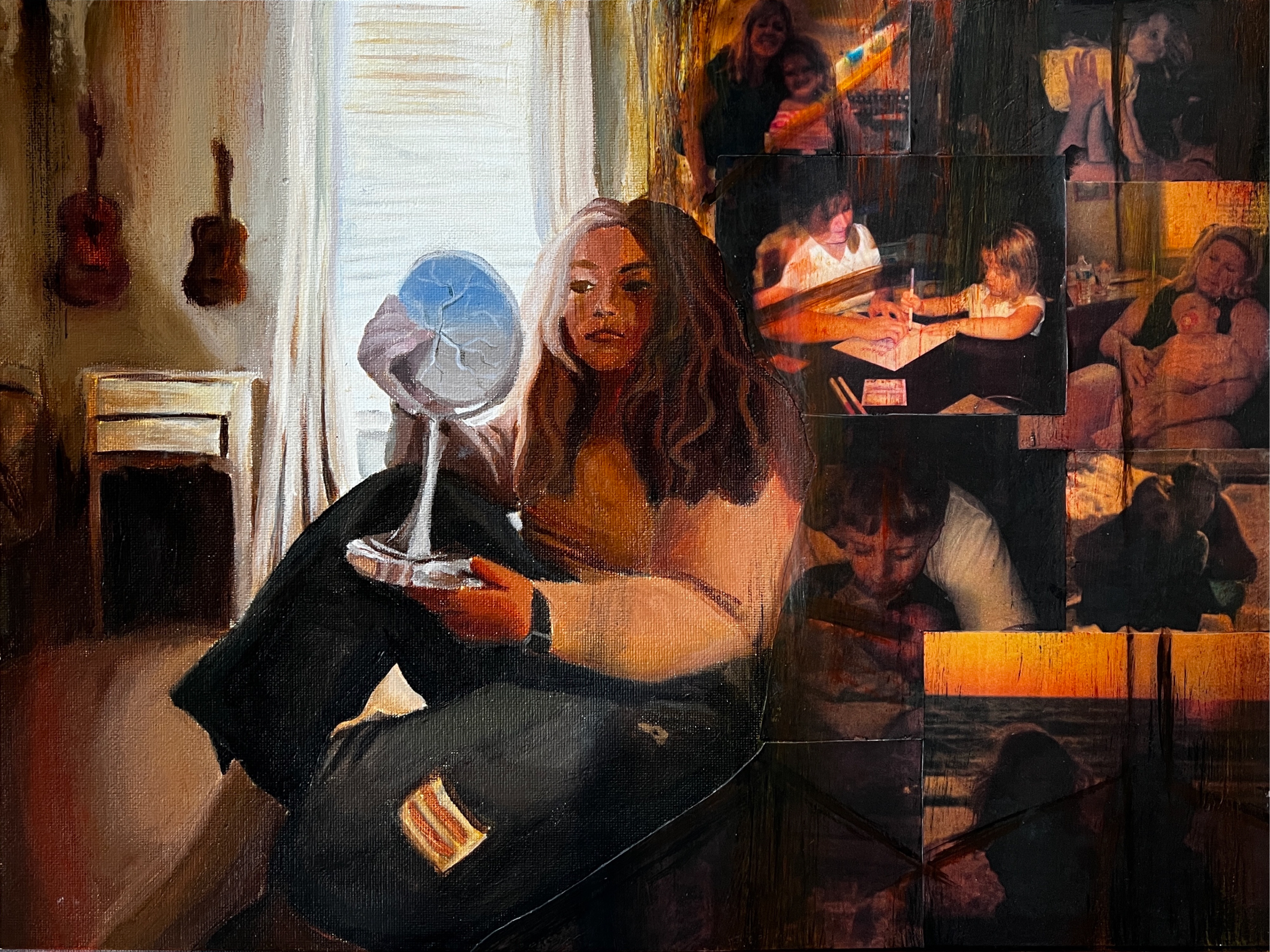 Collage painting made for AP Art Studio Portfolio (March 2023).