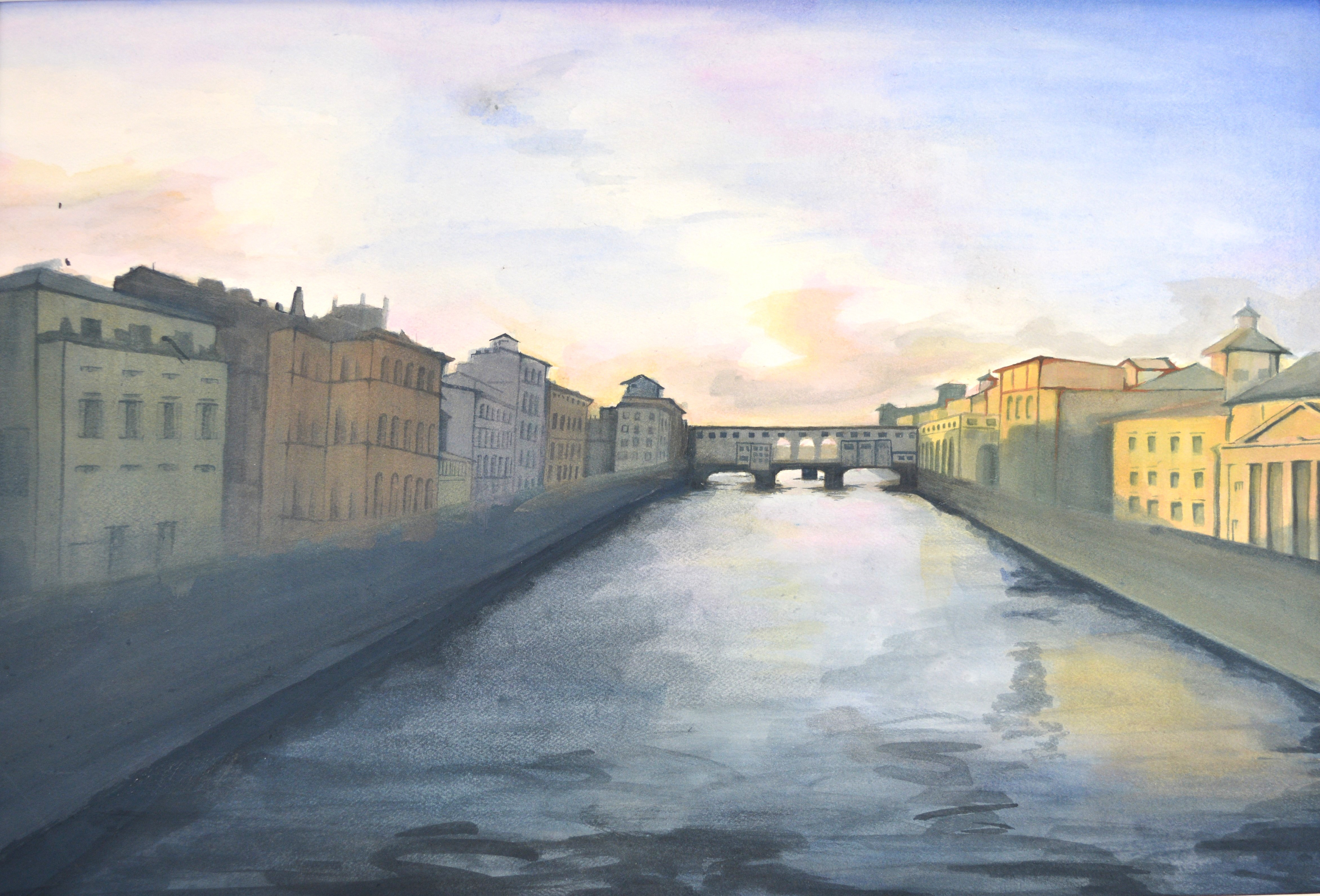 Florence Landscape, Watercolor Painting, 2019