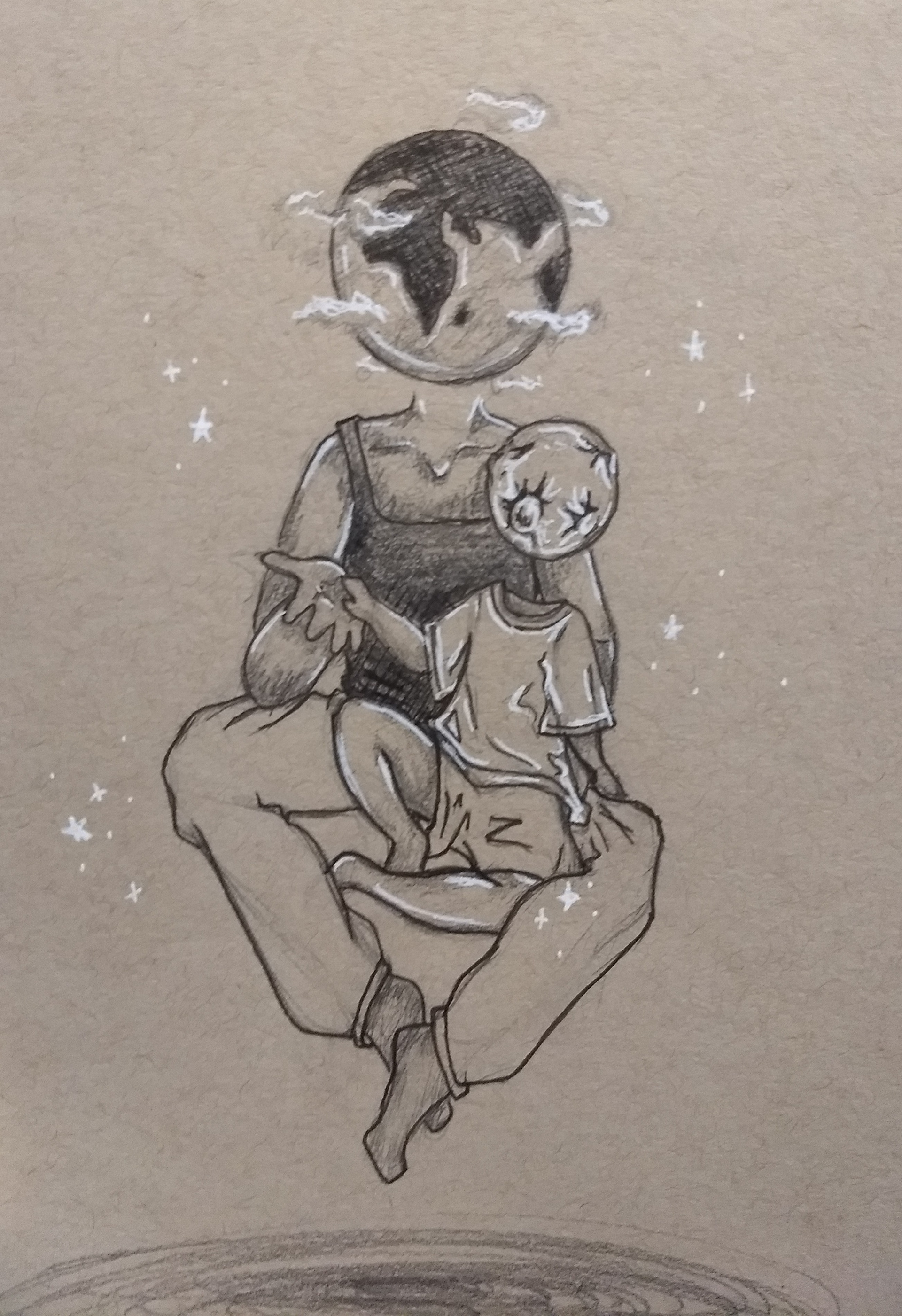 Object Head Planet: Earth and Moon