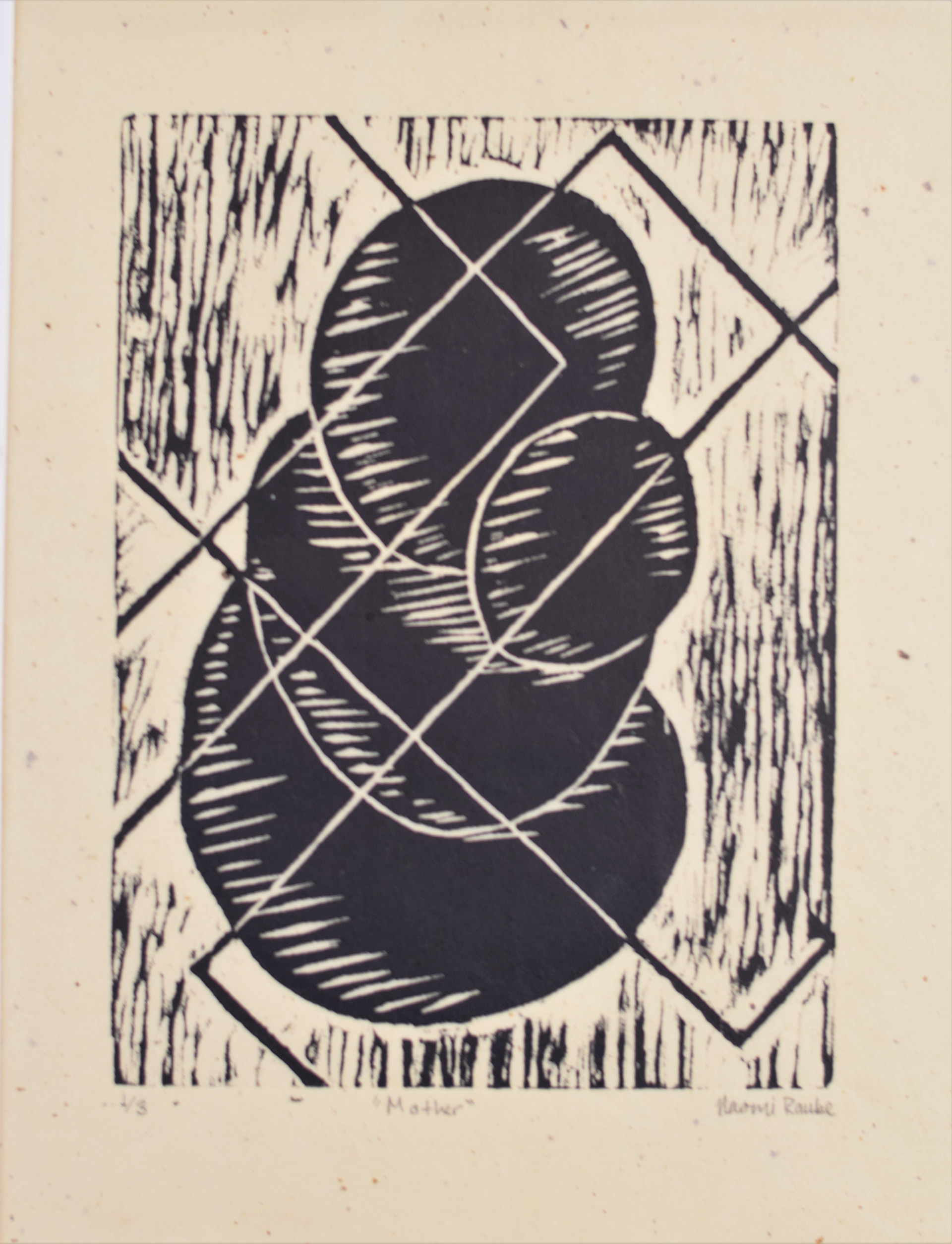 Naomi Raube, Mother, 6inx8in, woodblock print, 2018