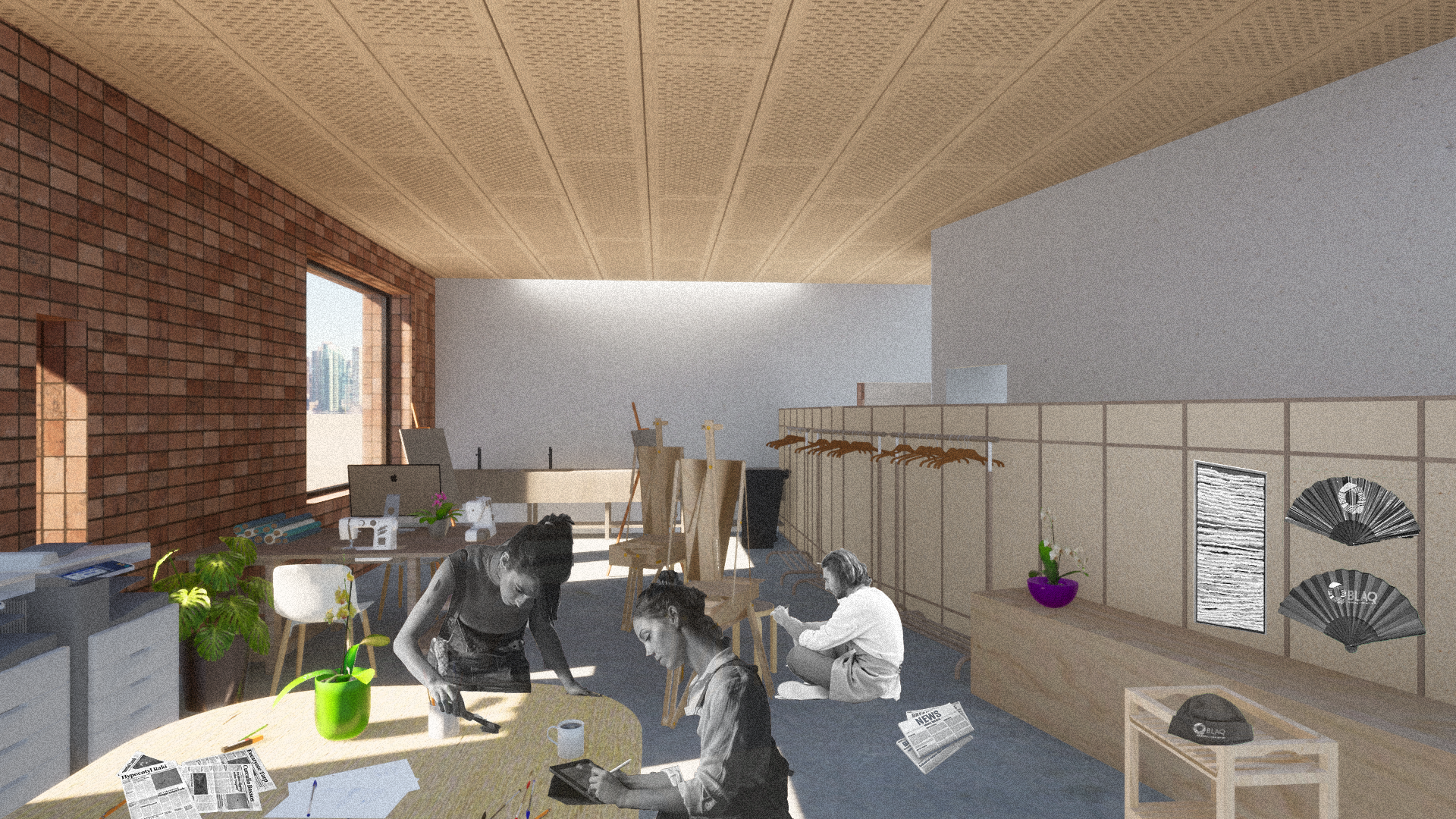 Workshop in basement