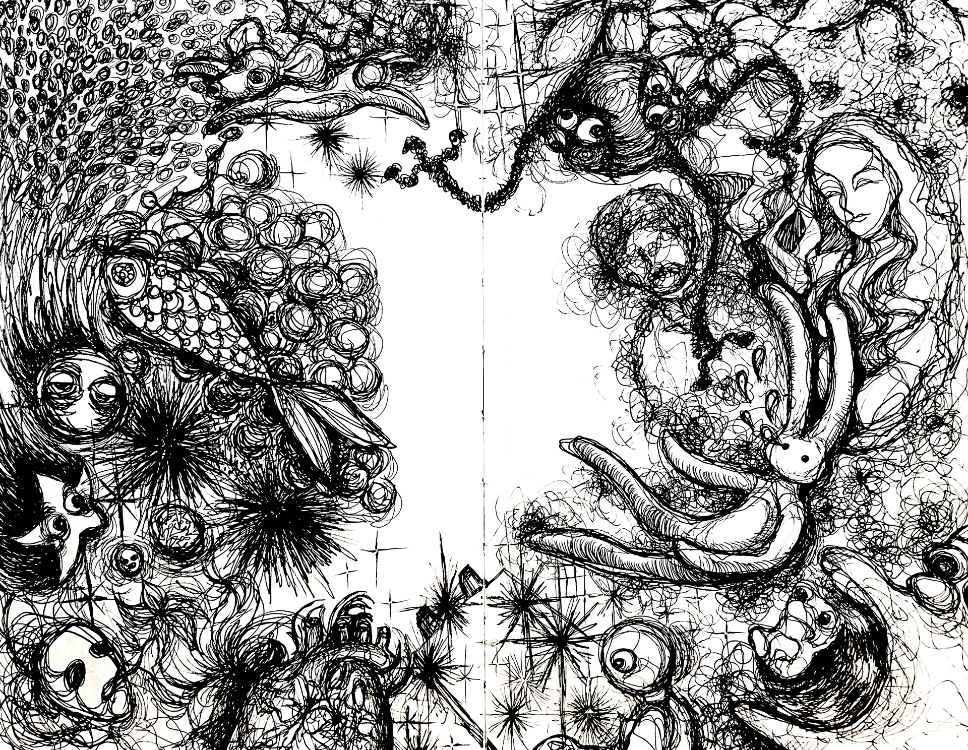Classmates Collaboration, Pen, 17 x 11