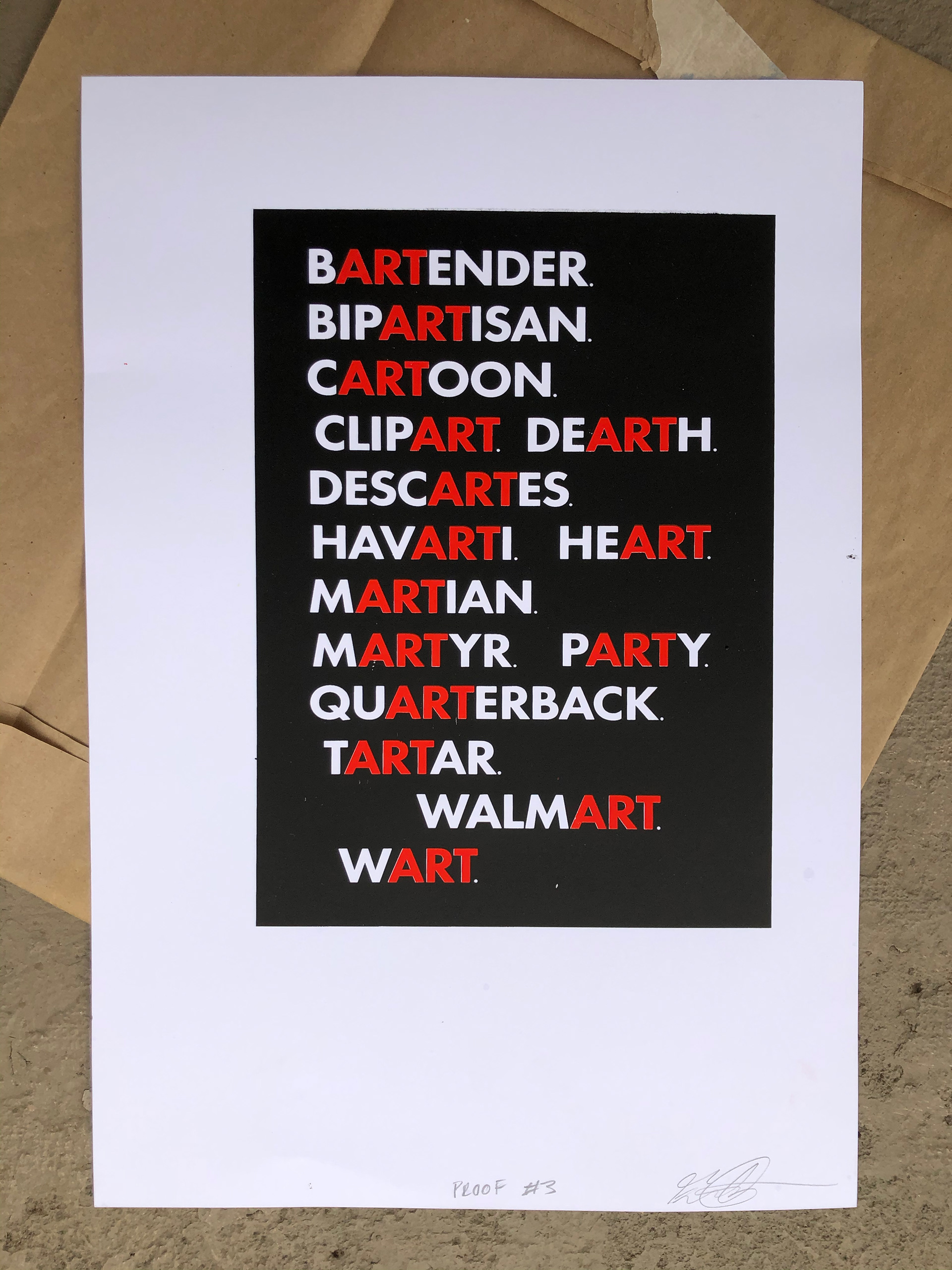 Screen printed in 2019