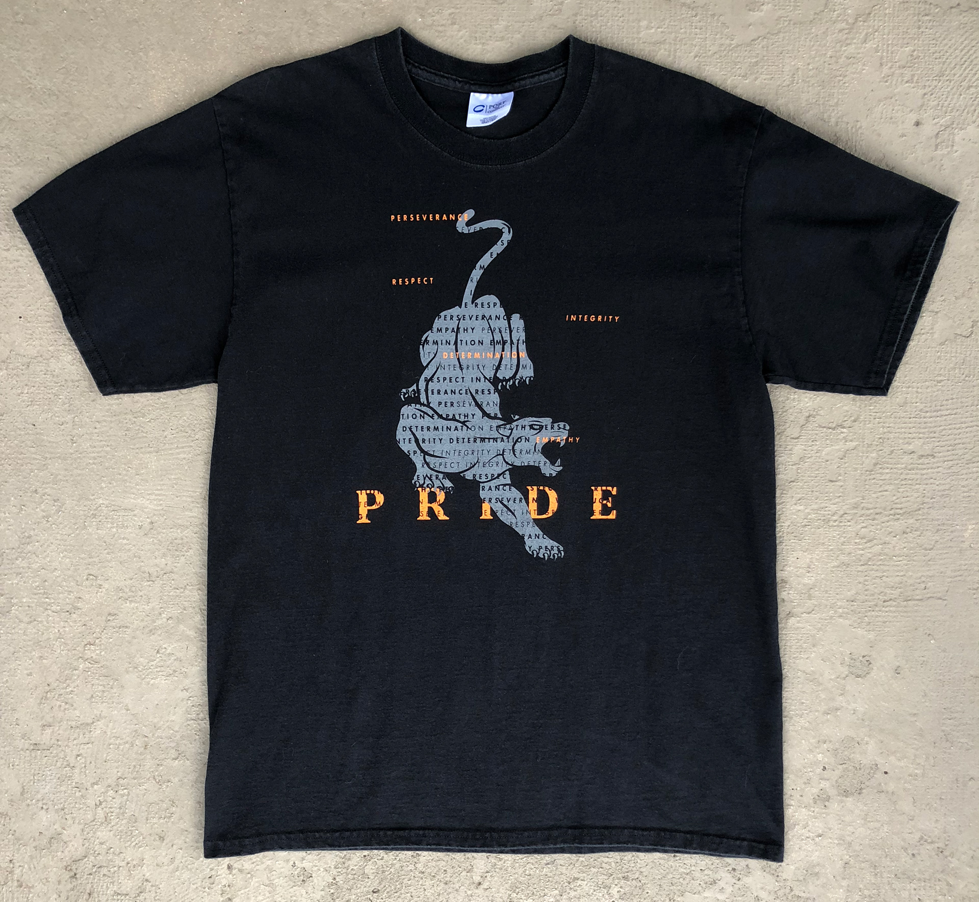 Screenprinted on staff shirts