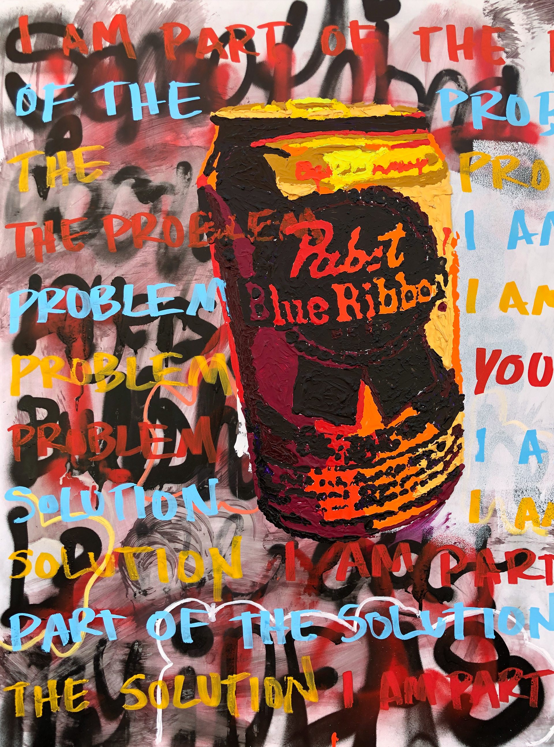 Detail images of diptych paintings of College-ready. Spray, acrylic on aluminum composite panel
