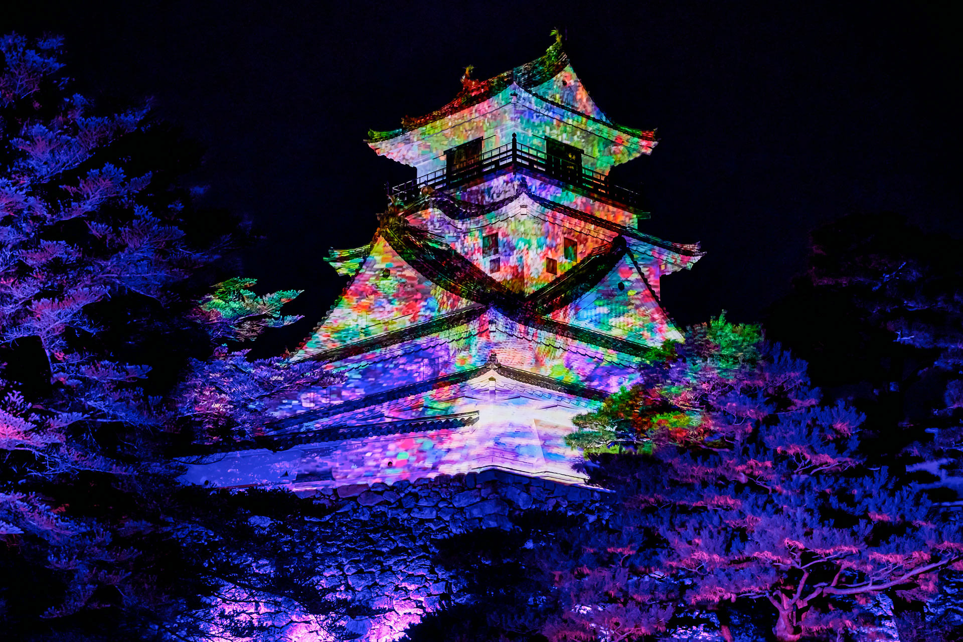 冬の風物詩 高知城プロジェクトマッピング