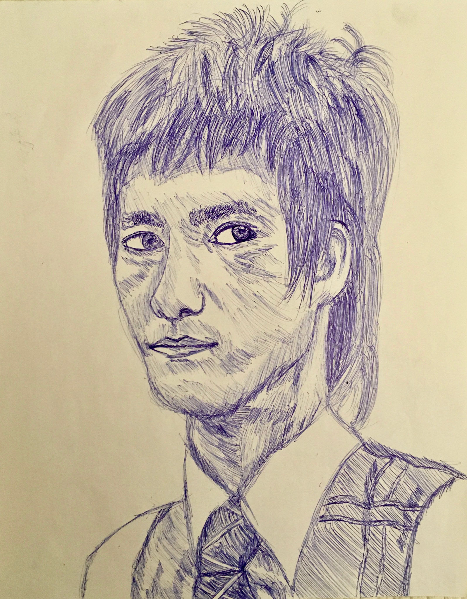 Bruce Lee celebrity portrait in pen.
