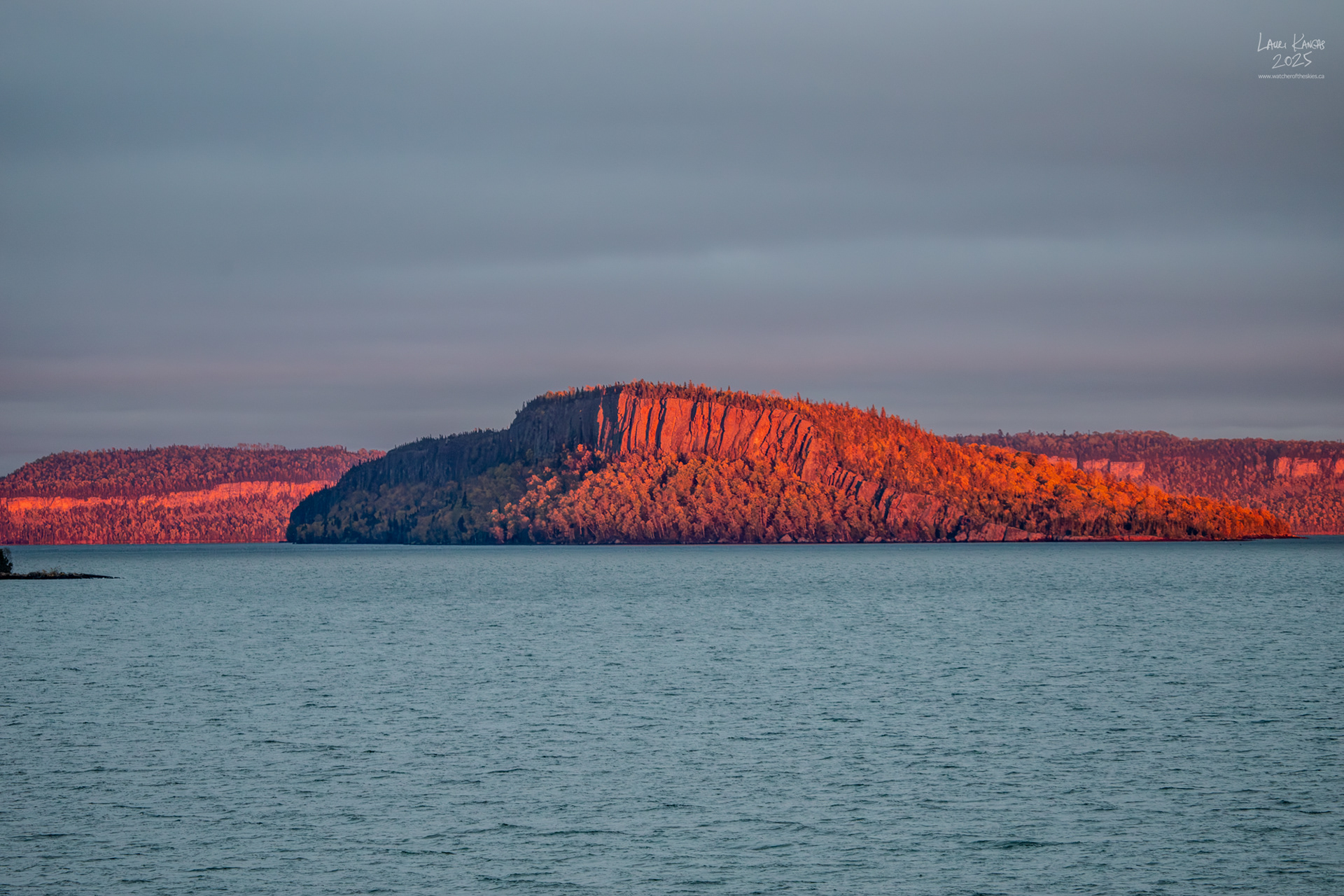The Setting Sun Illuminating Caribou Island - October 11 2025