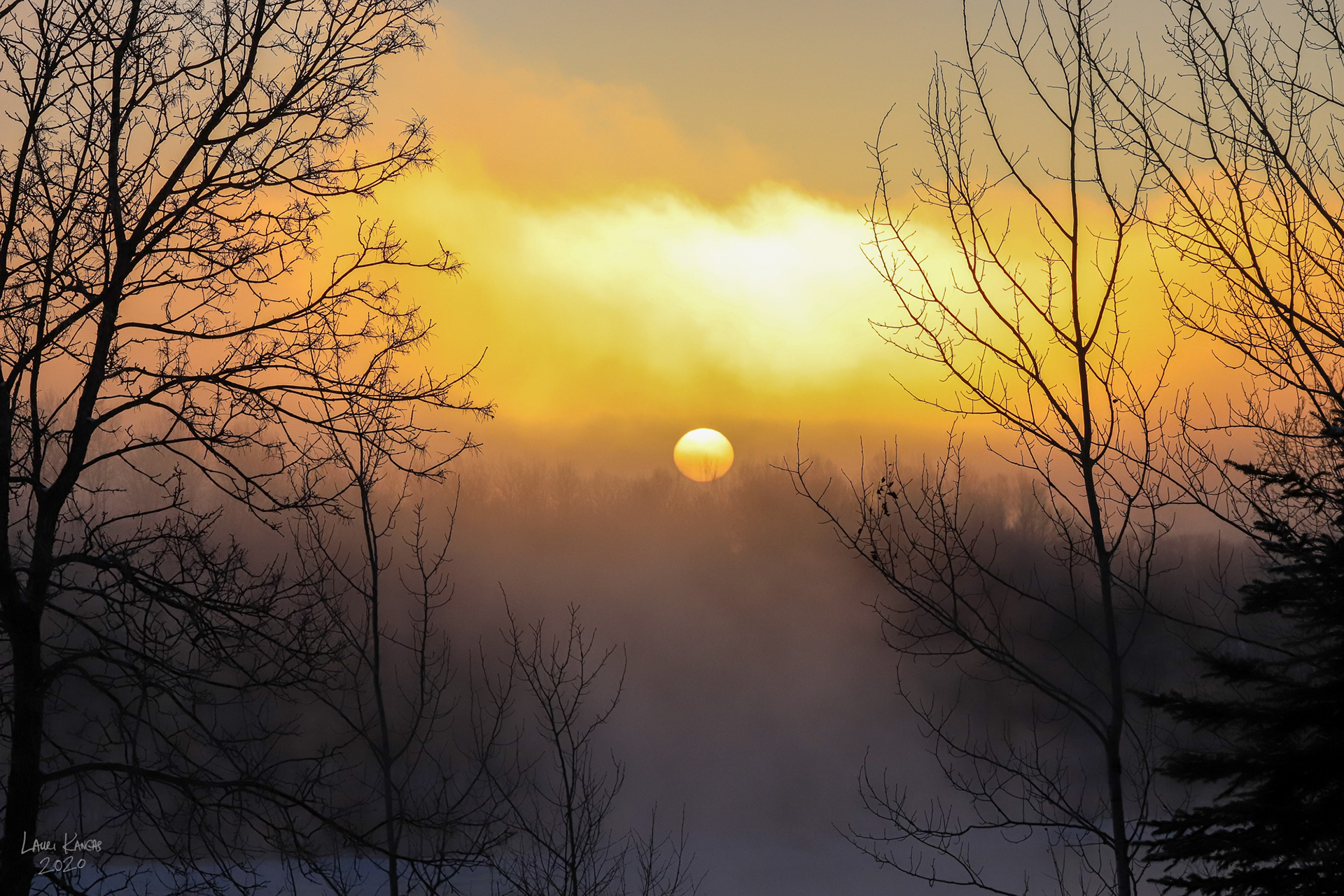Sunrise on a steamy Rainy RIver on a -23C Morning - December 19, 2020