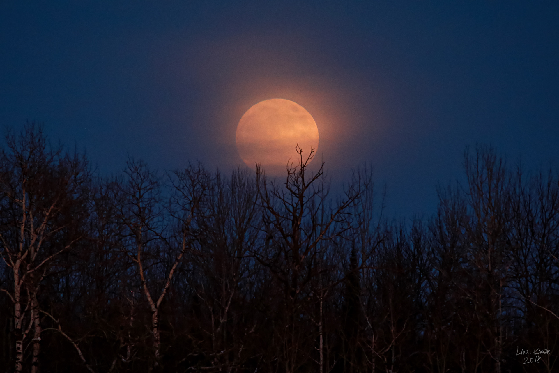 Full Wolf Super Moonrise - New Year's Day 2018