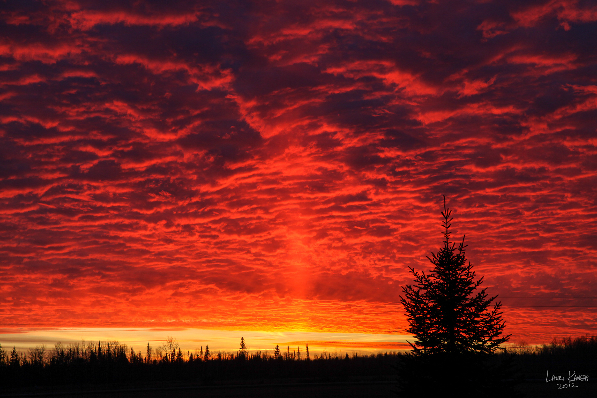 Colourful Sunpillar and Sunset