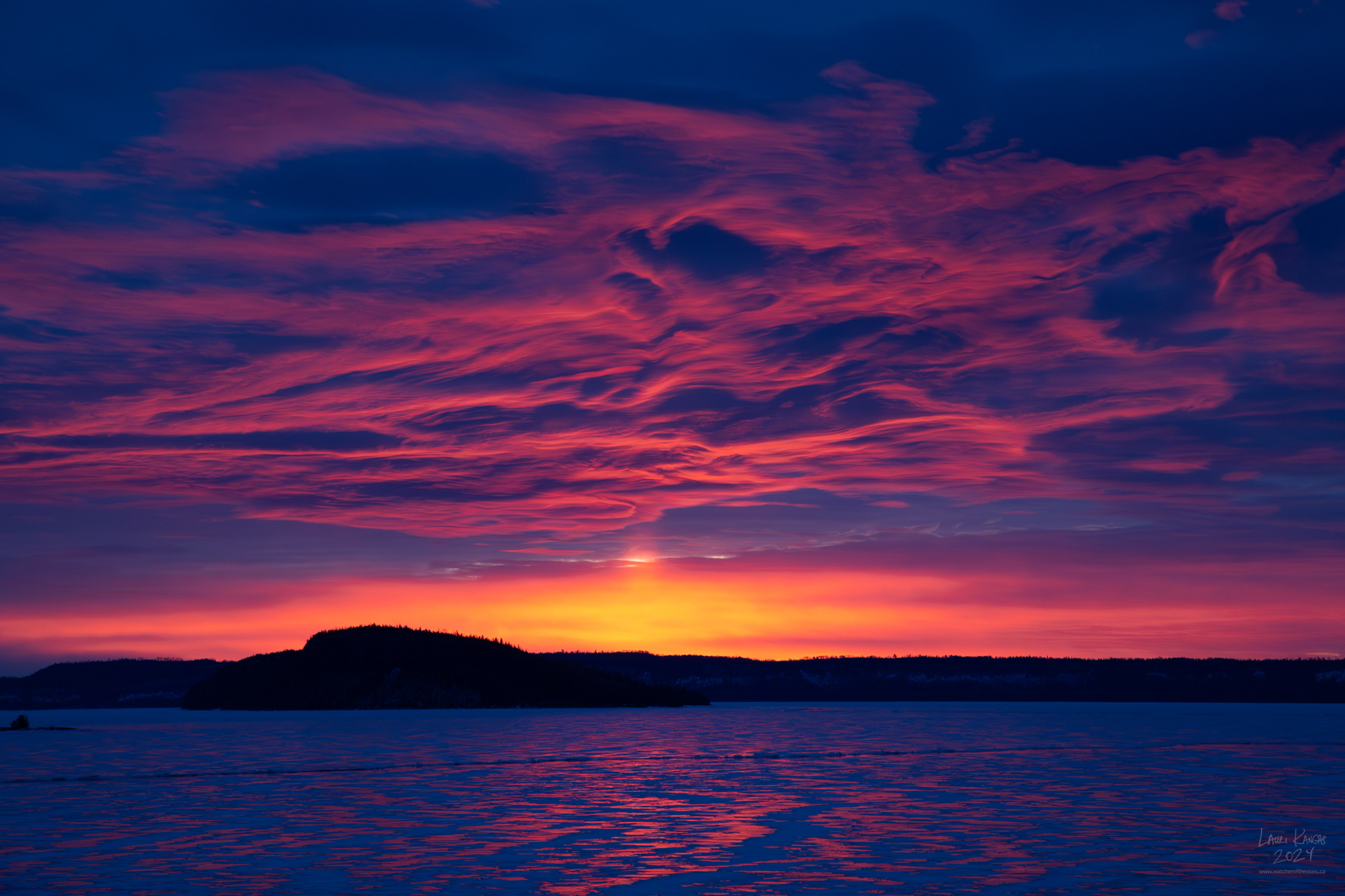 Caribou Island Sunrise on Amethyst Bay, Lake Superior - Feb 22 2024
