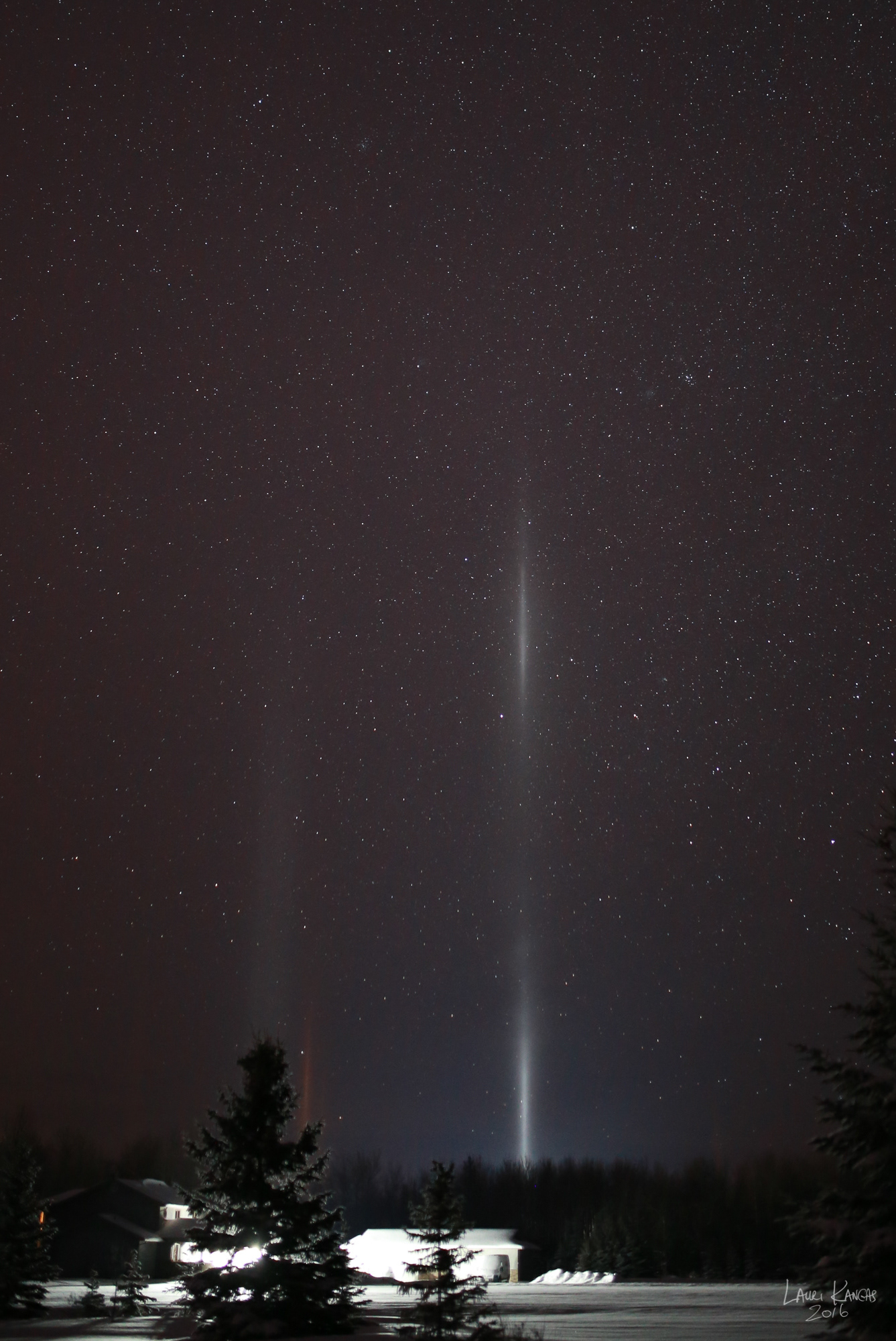 Light Pillars - New Year's Eve 2016