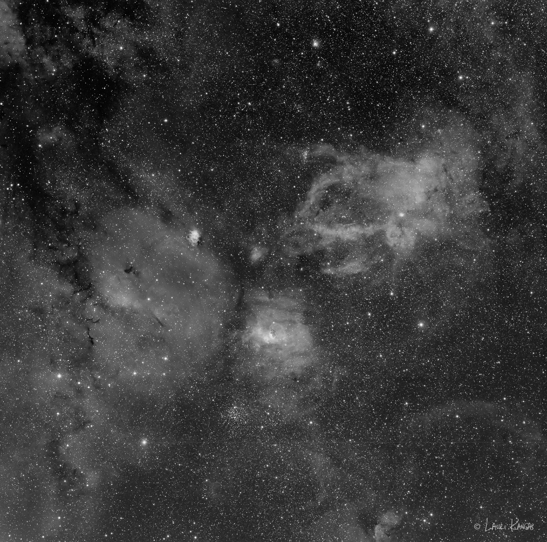 The Bubble Nebula and Surrounding Area in Hydrogen-Alpha