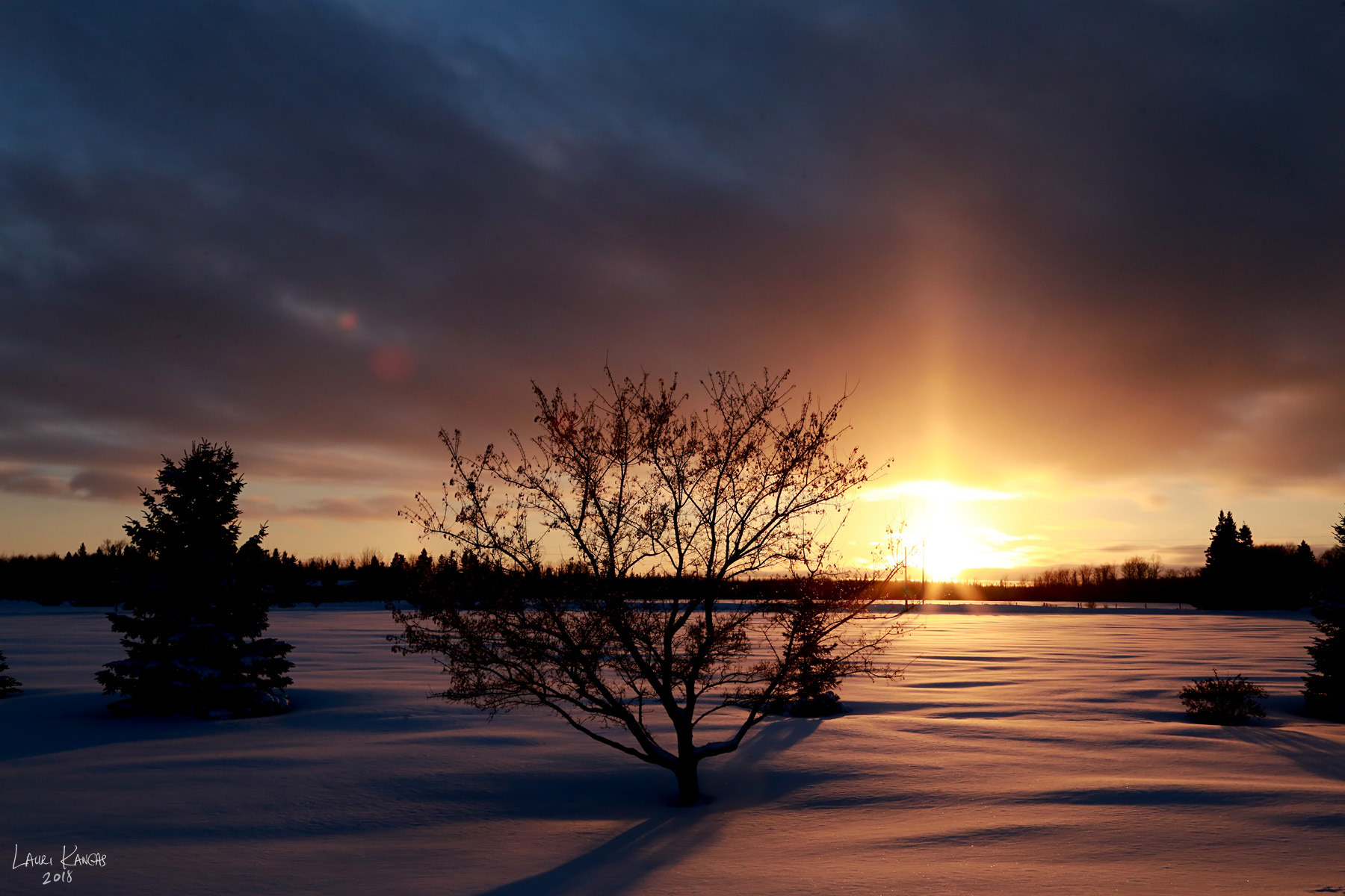 Evening Sun Pillar