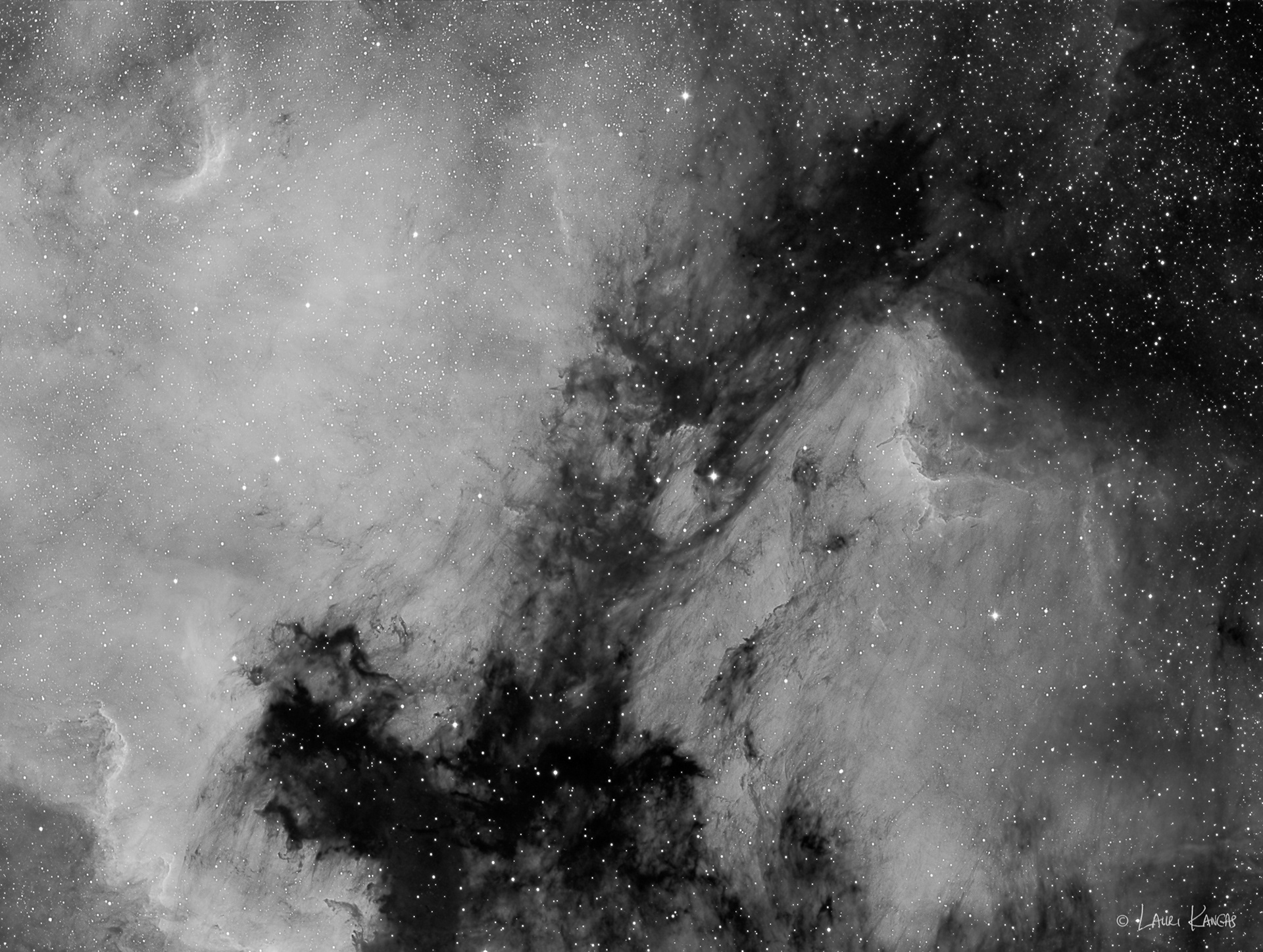 The North America and Pelican Nebula in Hydrogen-Alpha