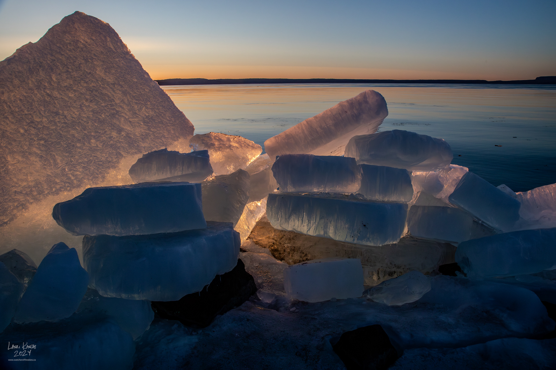 "Blue Ice" at sunrise - Silver Harbour, Lake Superior