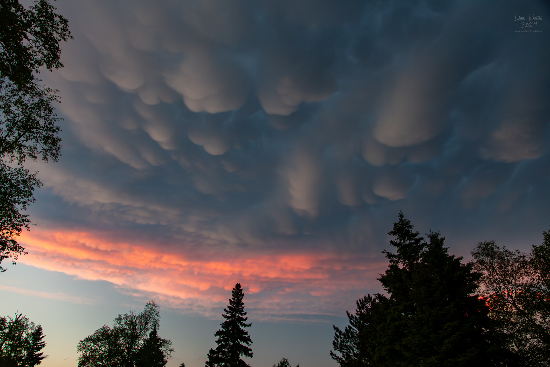 Canon 6D images of mammatus clouds from Amethyst Bay on Lake Superior - June 12 2024