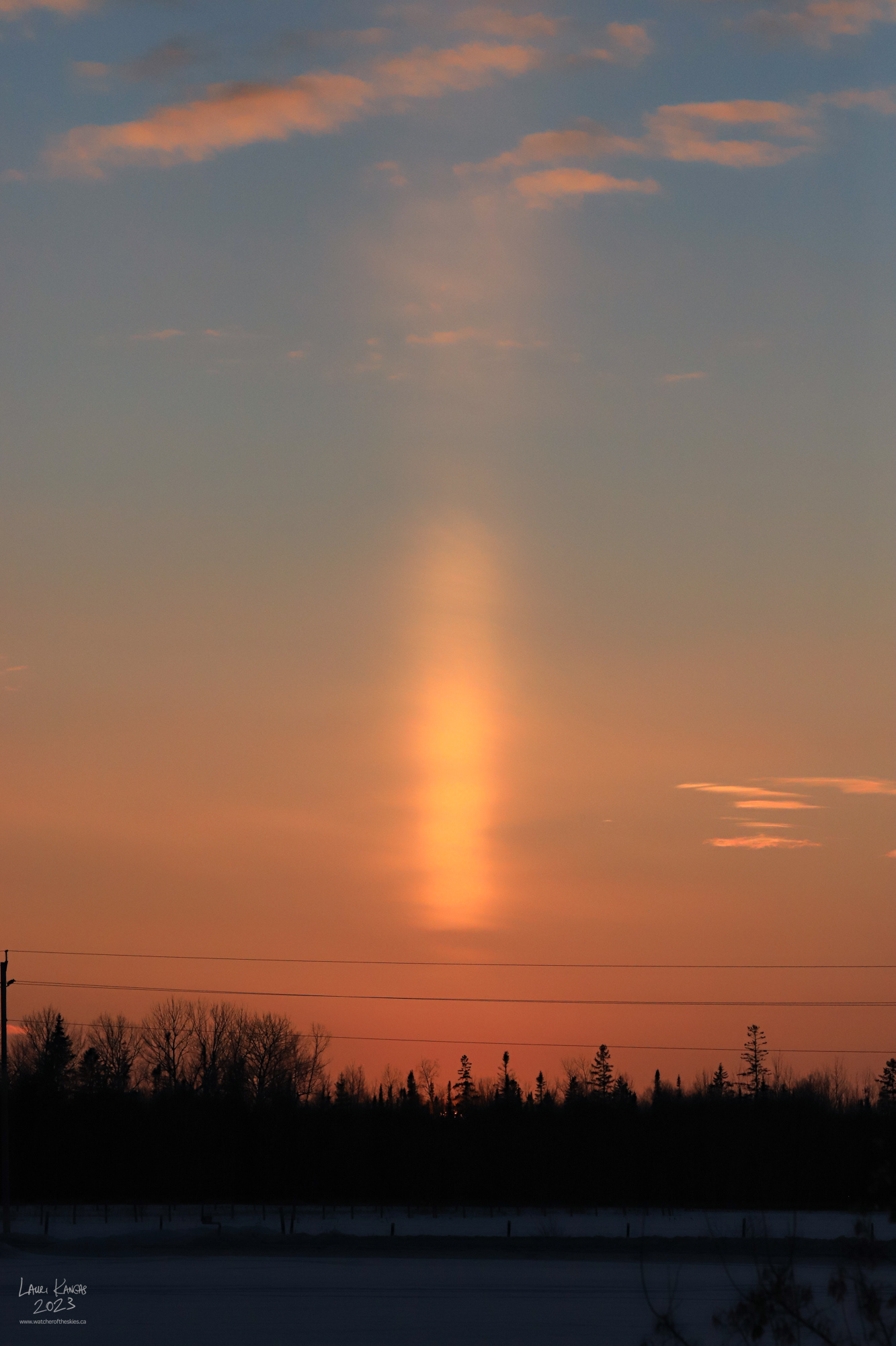 Evening Sun Pillar - January 21, 2023