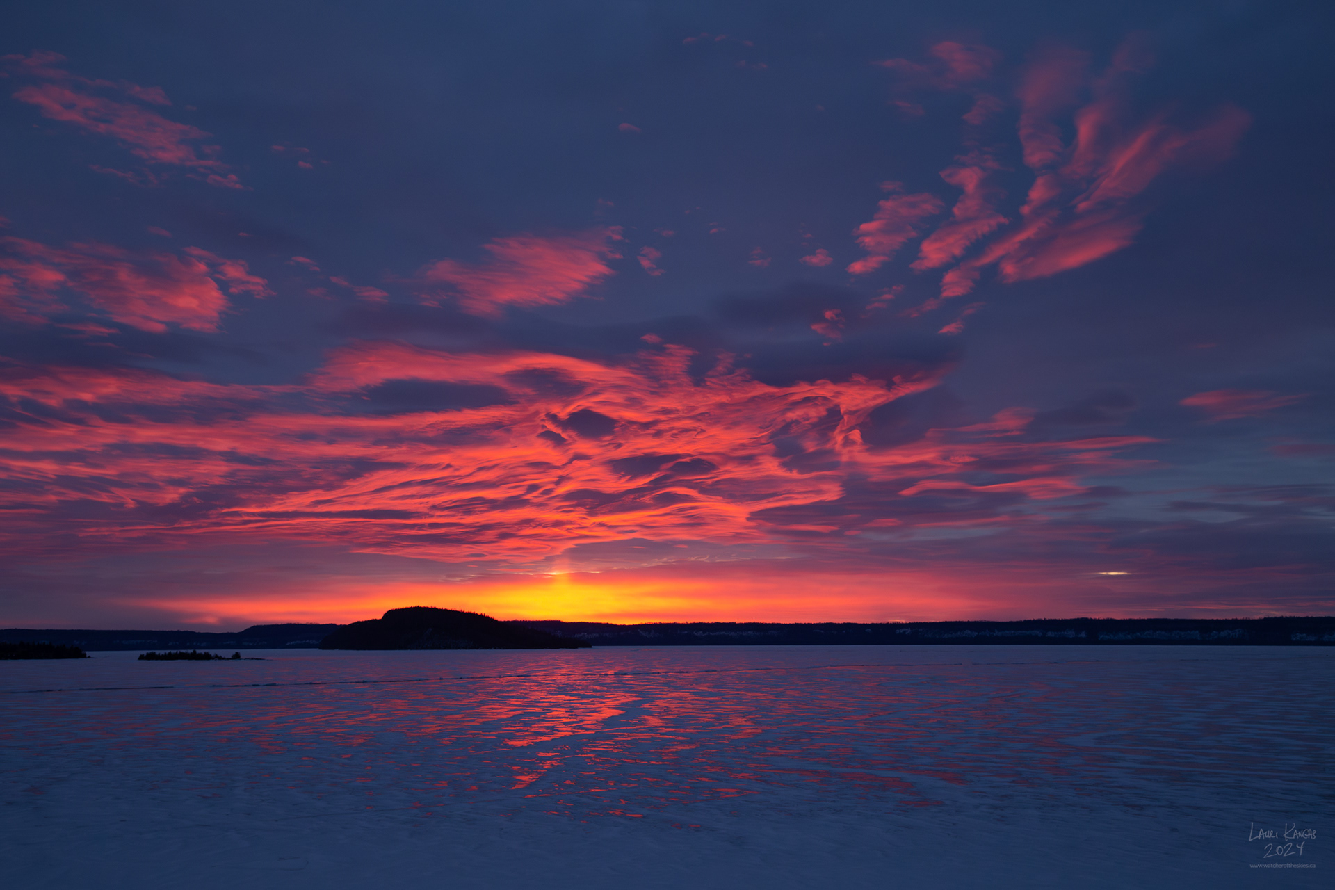 Caribou Island Sunrise on Amethyst Bay, Lake Superior - Feb 22 2024