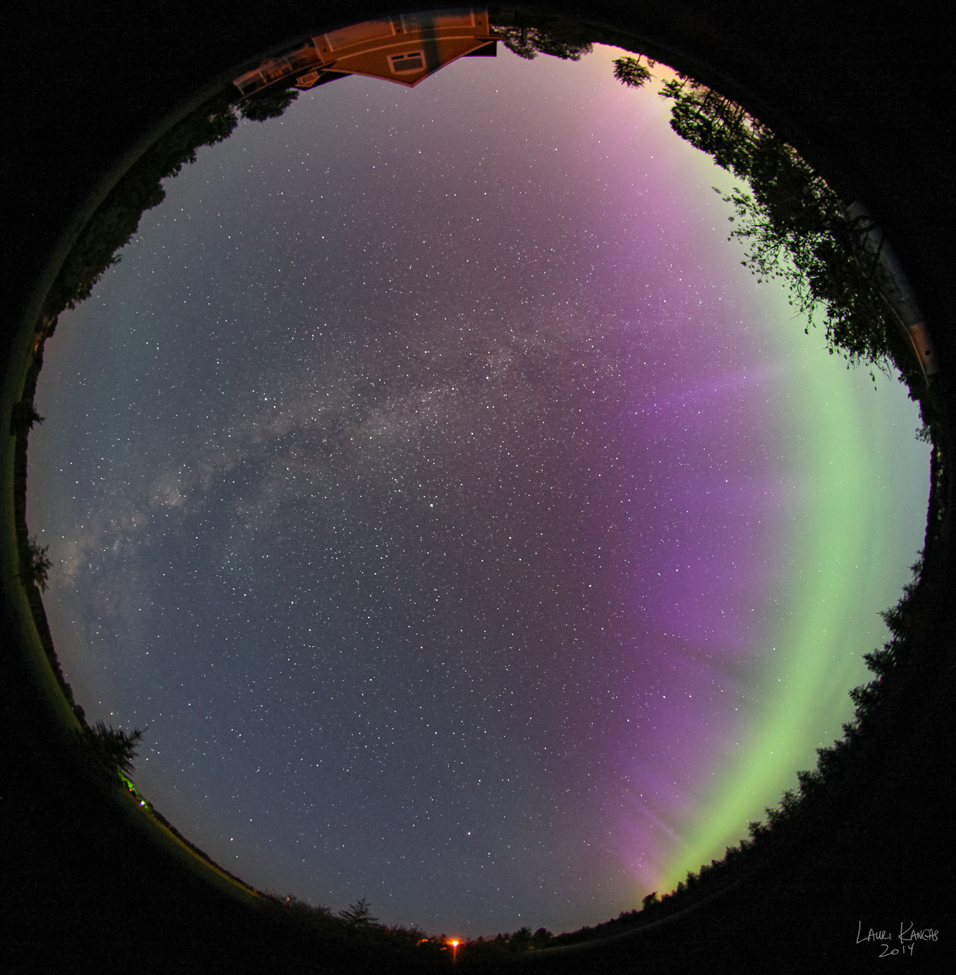 Full Sky Milky Way and Aurora - June 8, 2014