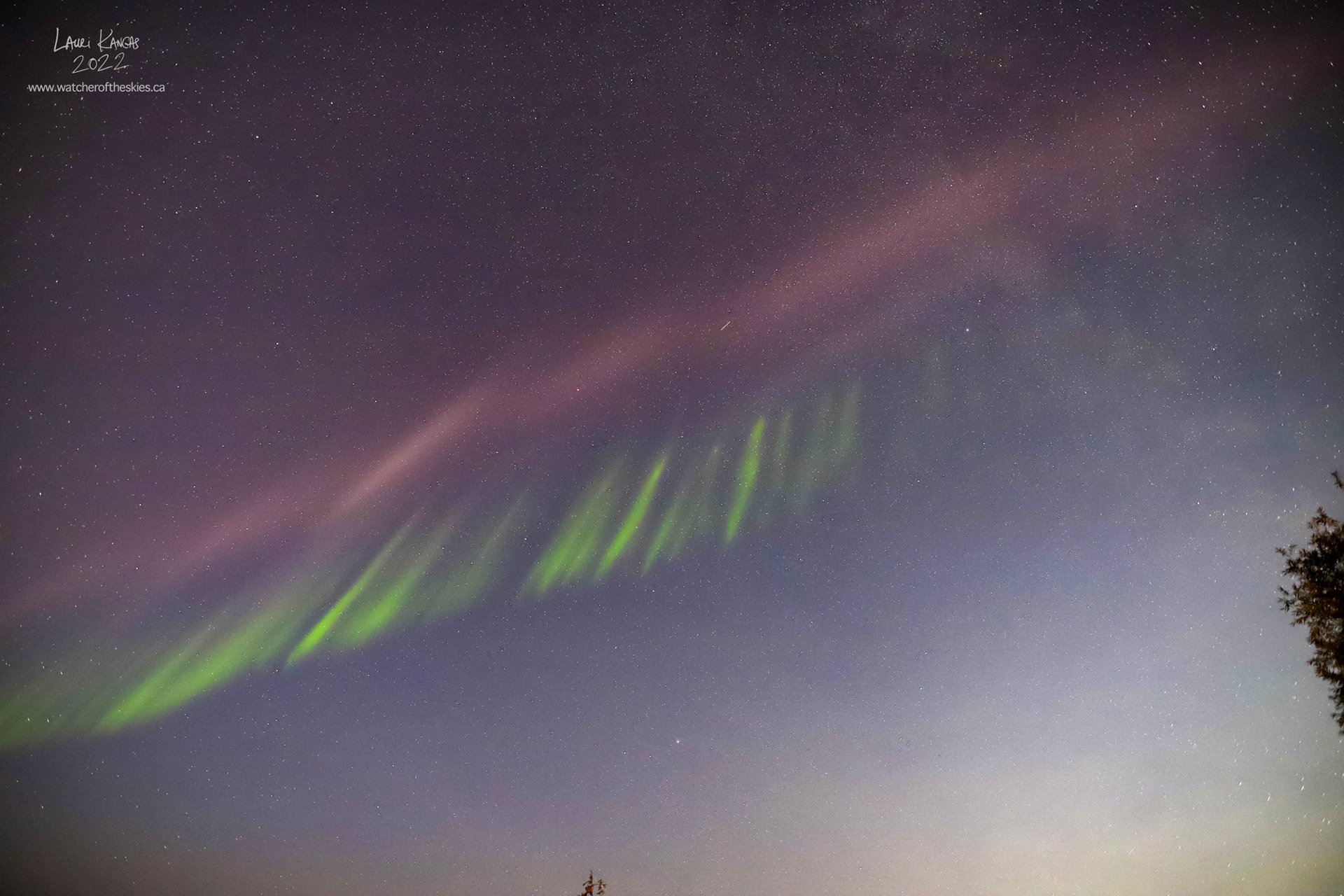 STEVE appeared briefly during the G1 Geomagnetic Storm on September 4, 2022