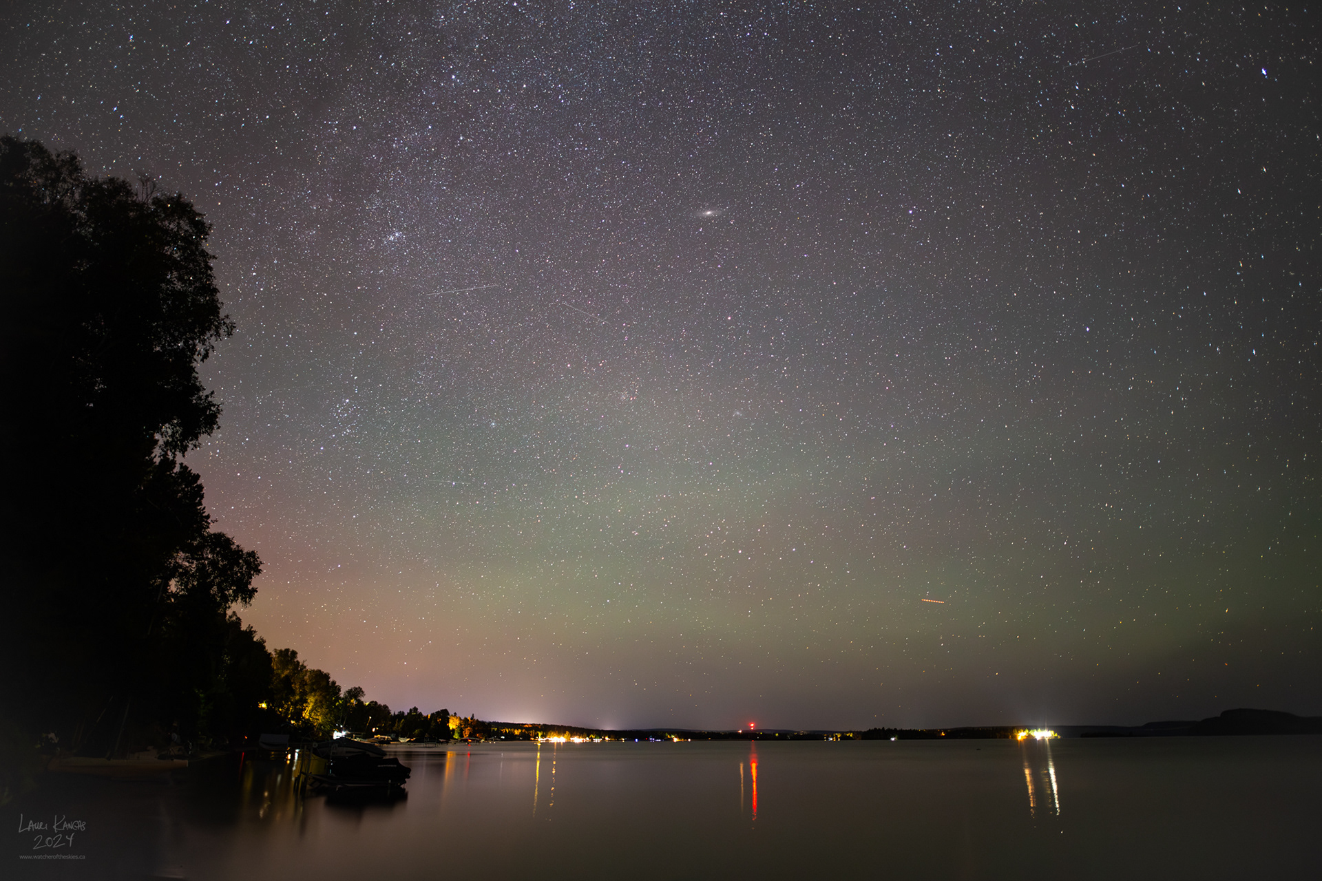 Andromeda Galaxy, Double Cluster and Airglow - Aug 29 2024