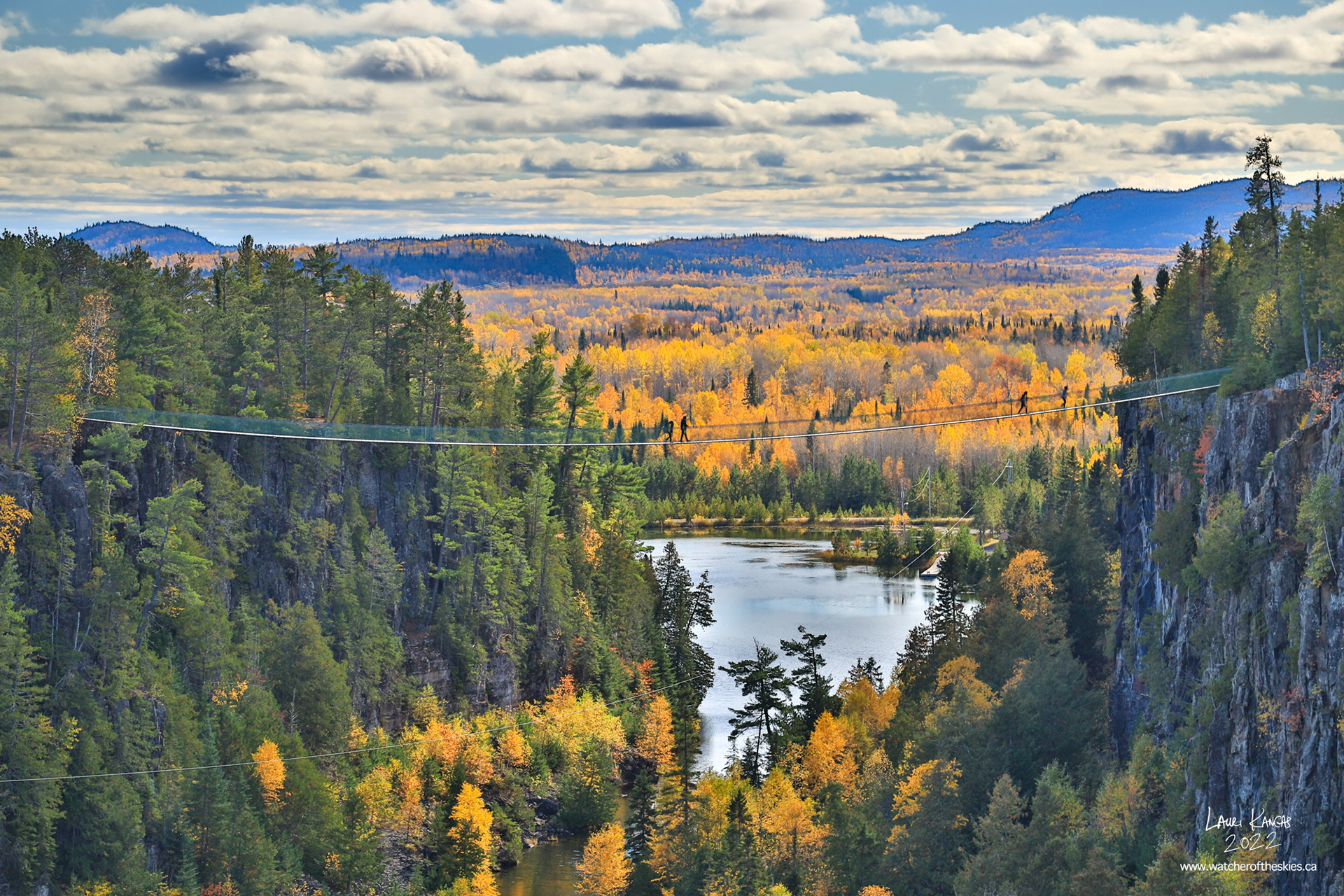 Autumn at the Eagle Canyon Suspension Bridges in Dorion, Ontario - October 7, 2022