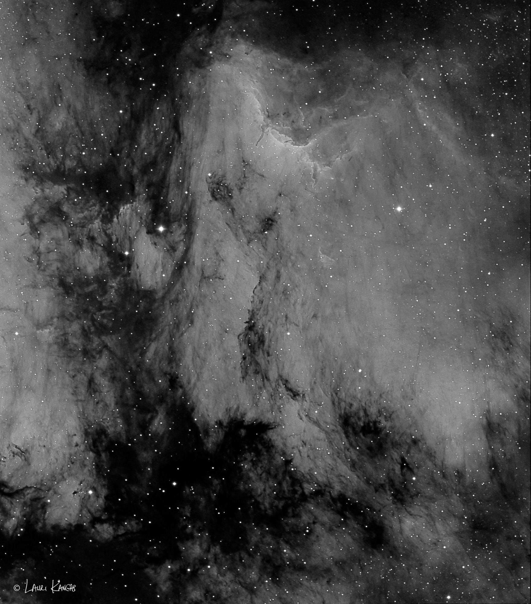 The Pelican Nebula (IC 5070) in Hydrogen-Alpha