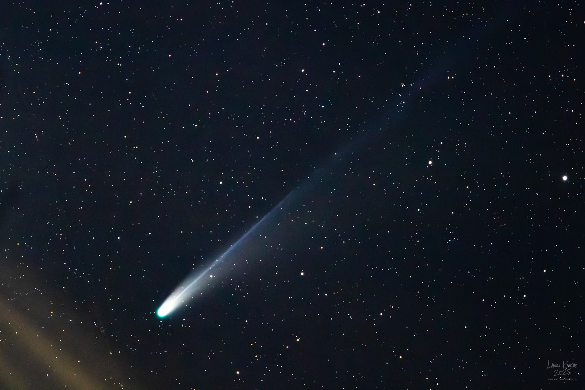The comet's tail is getting shorter - imaged on October 27 2025 at 220 mm focal length