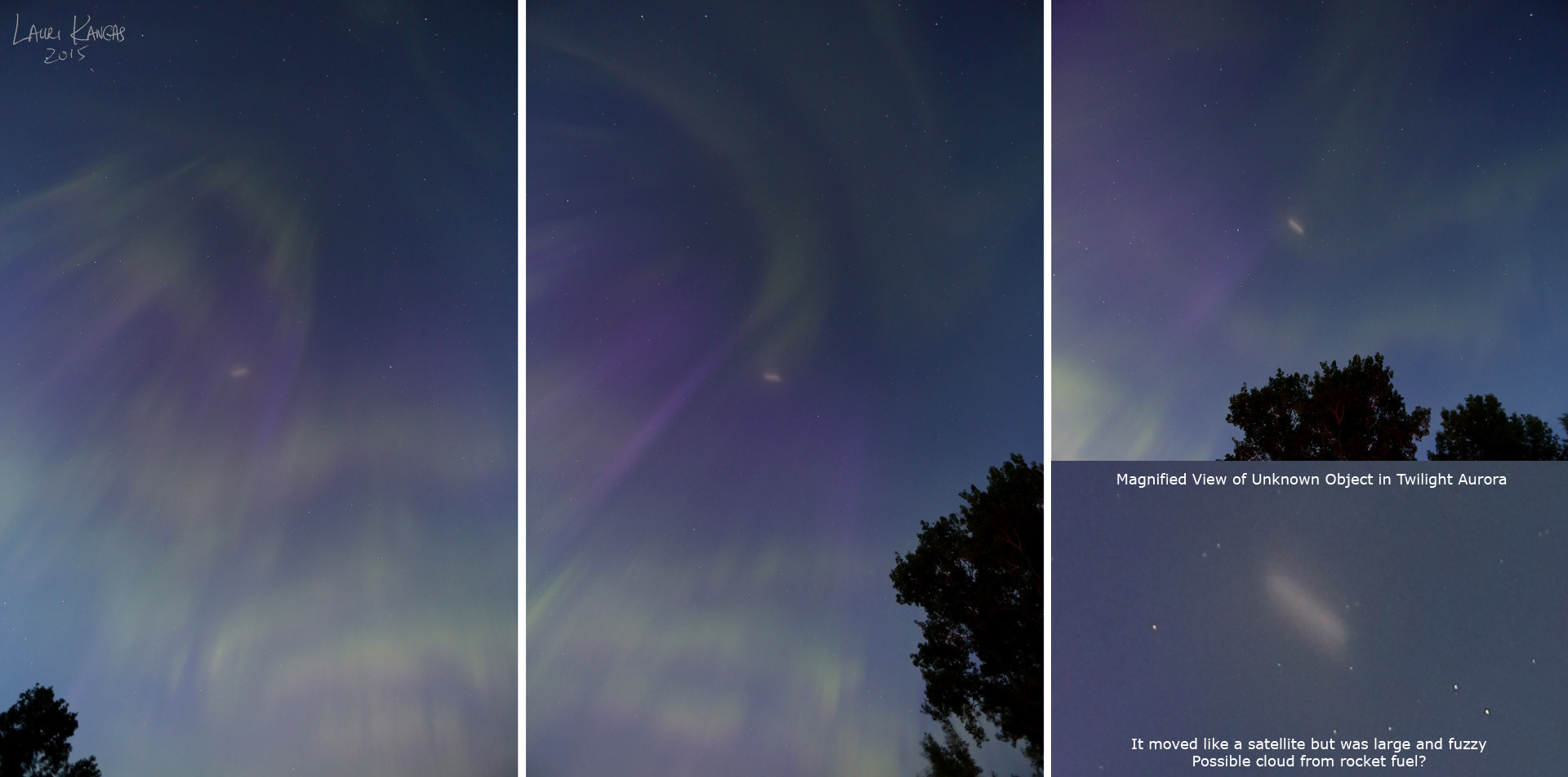Twilight Aurora and "UFO-like" object which was a confirmed rocket launch - June 22, 2015