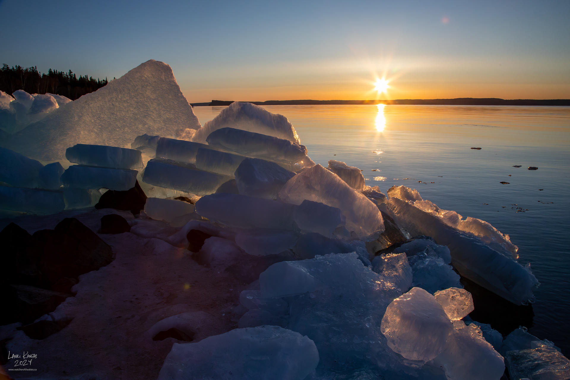 "Blue Ice" at sunrise - Silver Harbour, Lake Superior