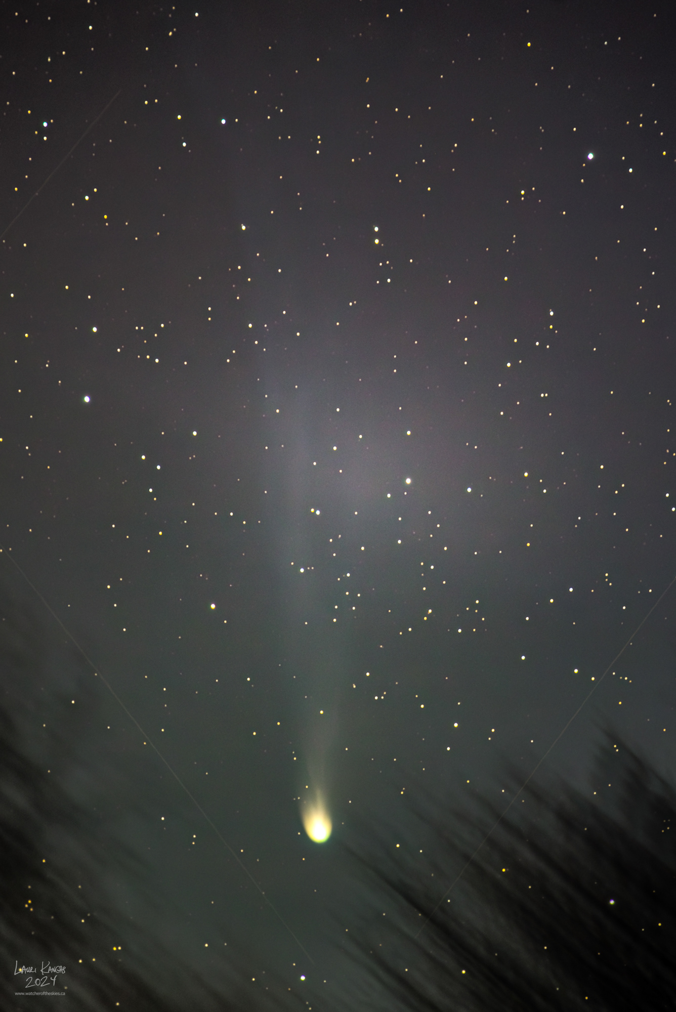 Comet 12P/Pons-Brooks through cloud bands and poor seeing - Apr 6, 2024