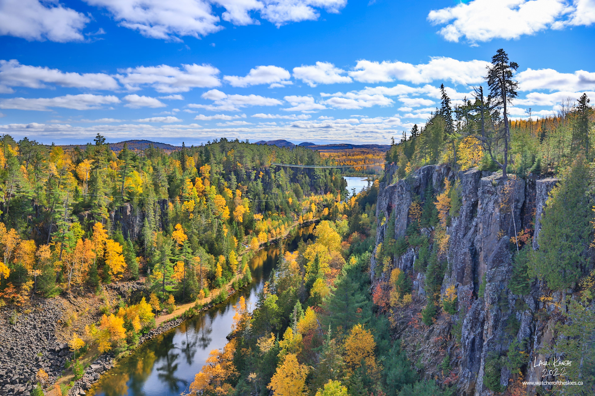 Autumn at the Eagle Canyon Suspension Bridges in Dorion, Ontario - October 7, 2022