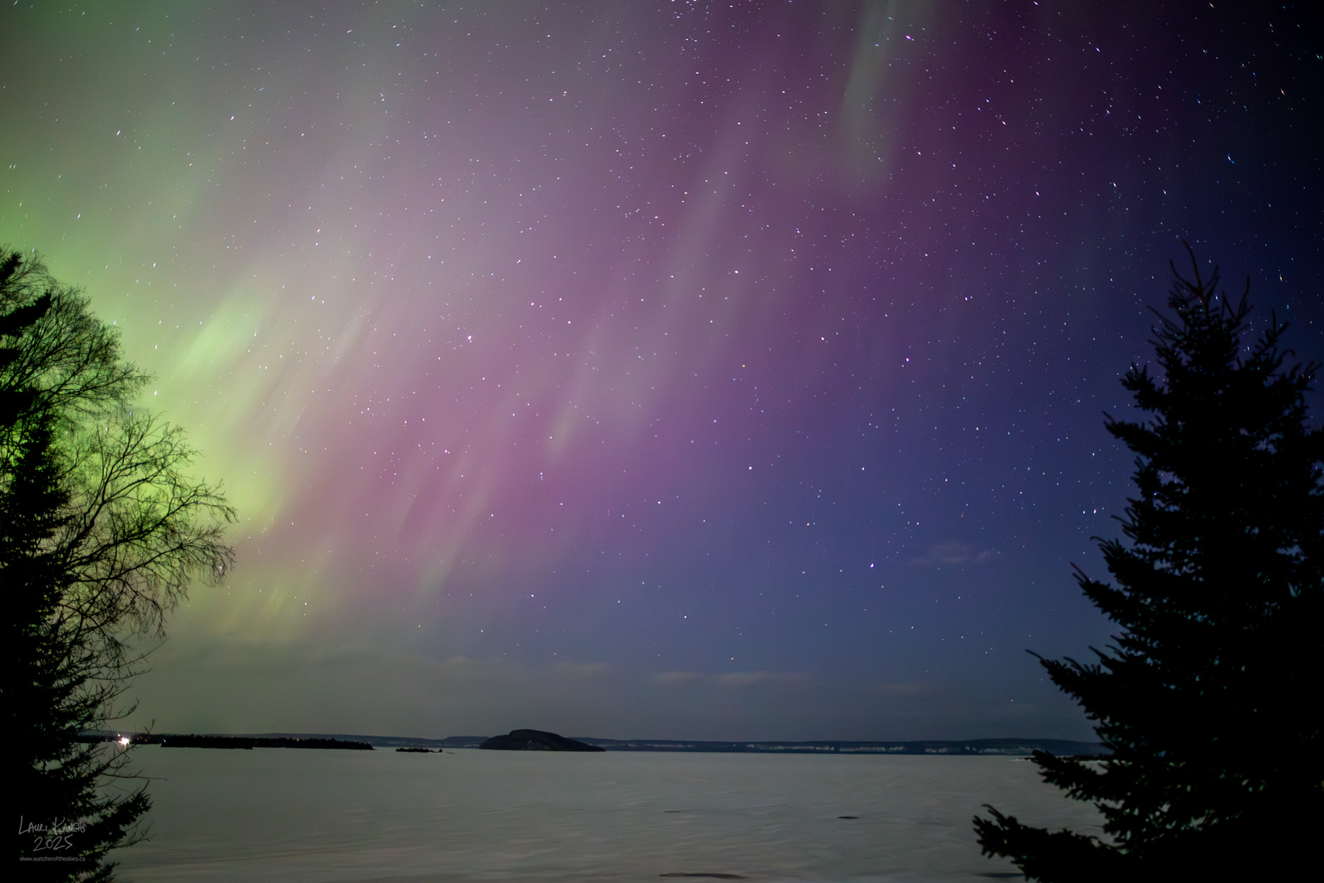 G2 Geomagnetic Storm over Amethyst Bay, Lake Superior - March 21, 2025