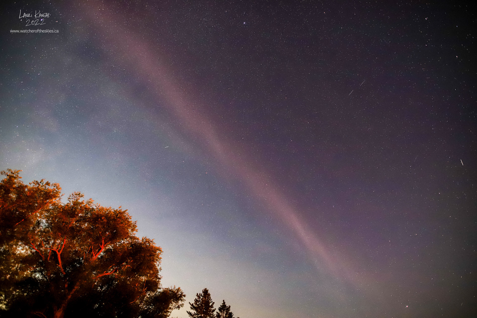 STEVE appeared briefly during the G1 Geomagnetic Storm on September 4, 2022