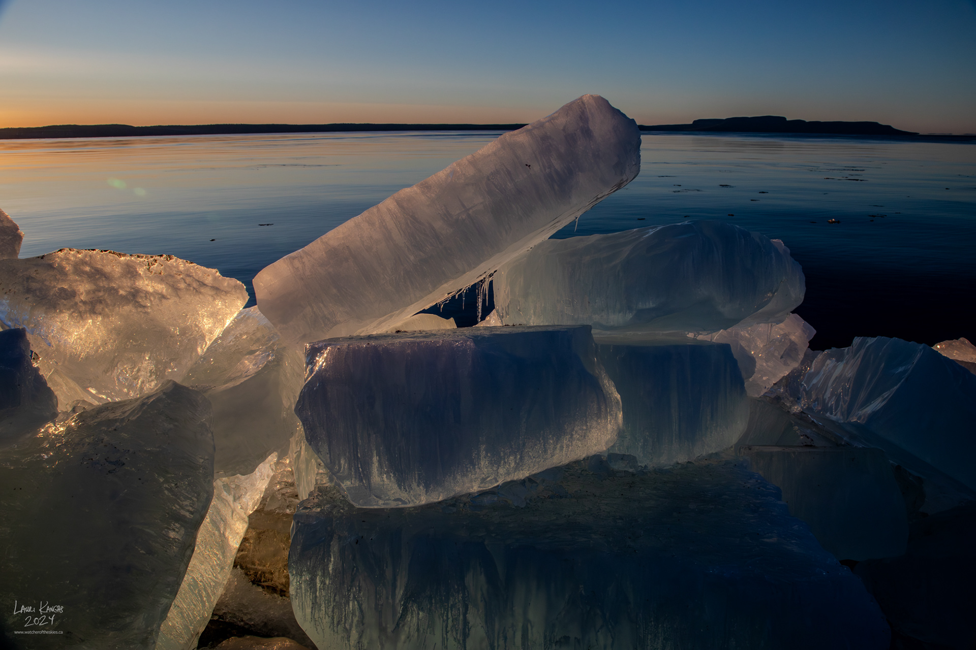 "Blue Ice" at sunrise - Silver Harbour, Lake Superior