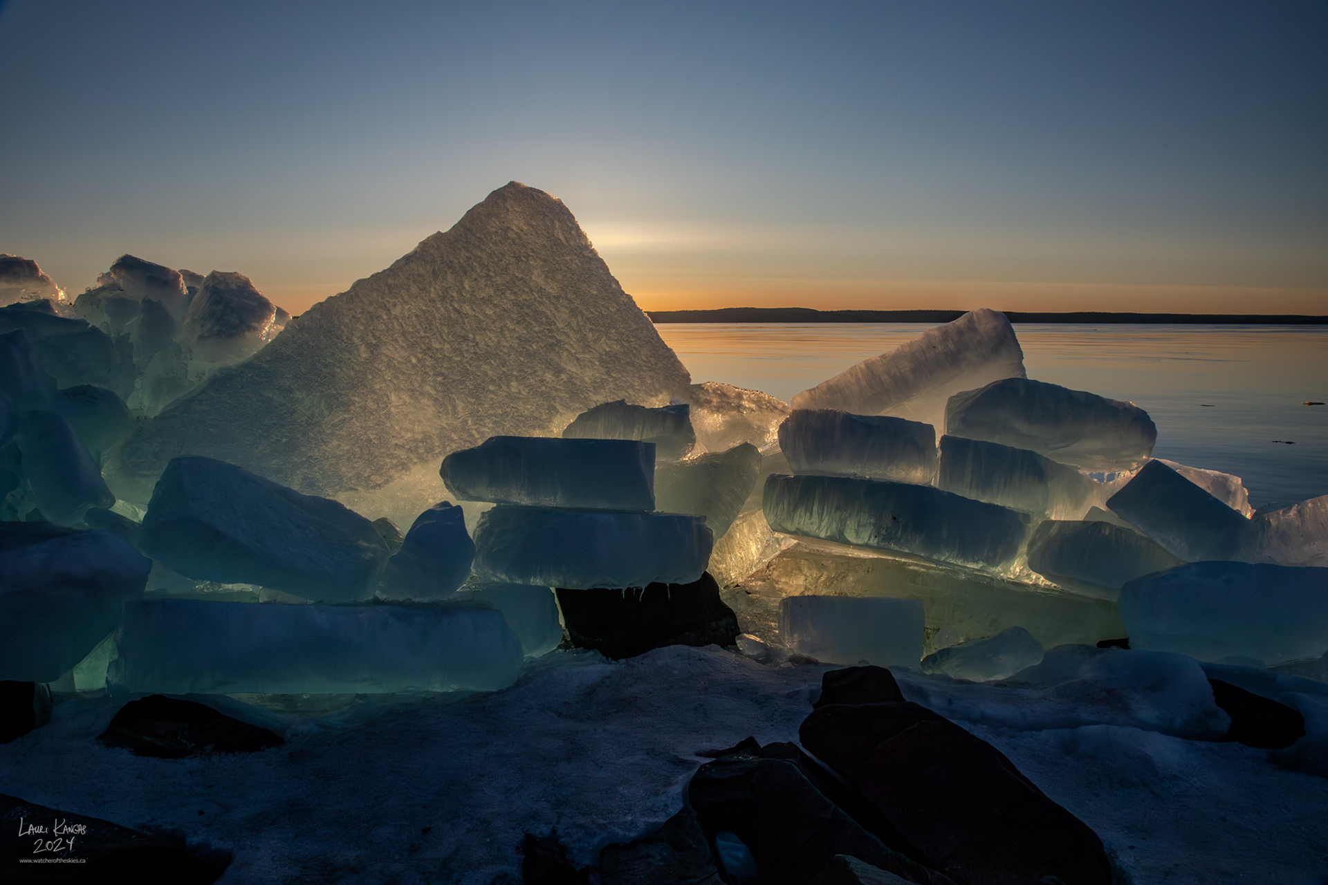 "Blue Ice" at sunrise - Silver Harbour, Lake Superior
